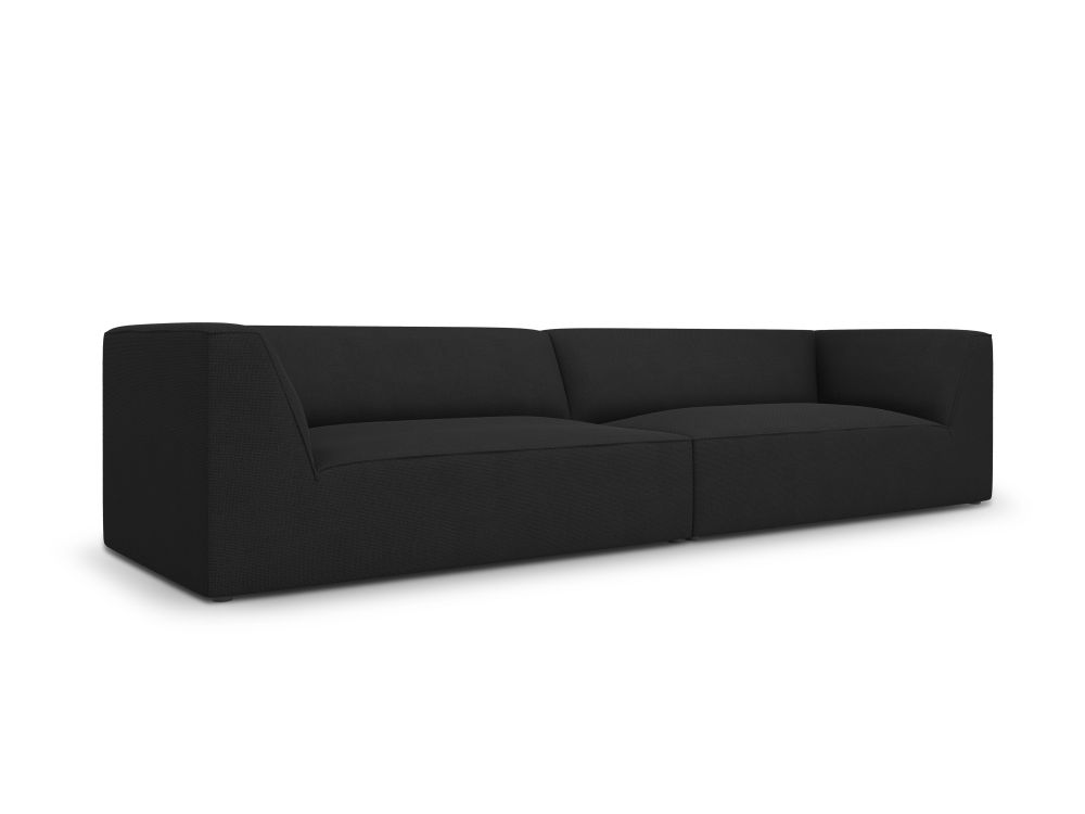 Cosmopolitan Design Sofa Siena 4-Sitzer Strukturierter Stoff Ottawa Schwarz
