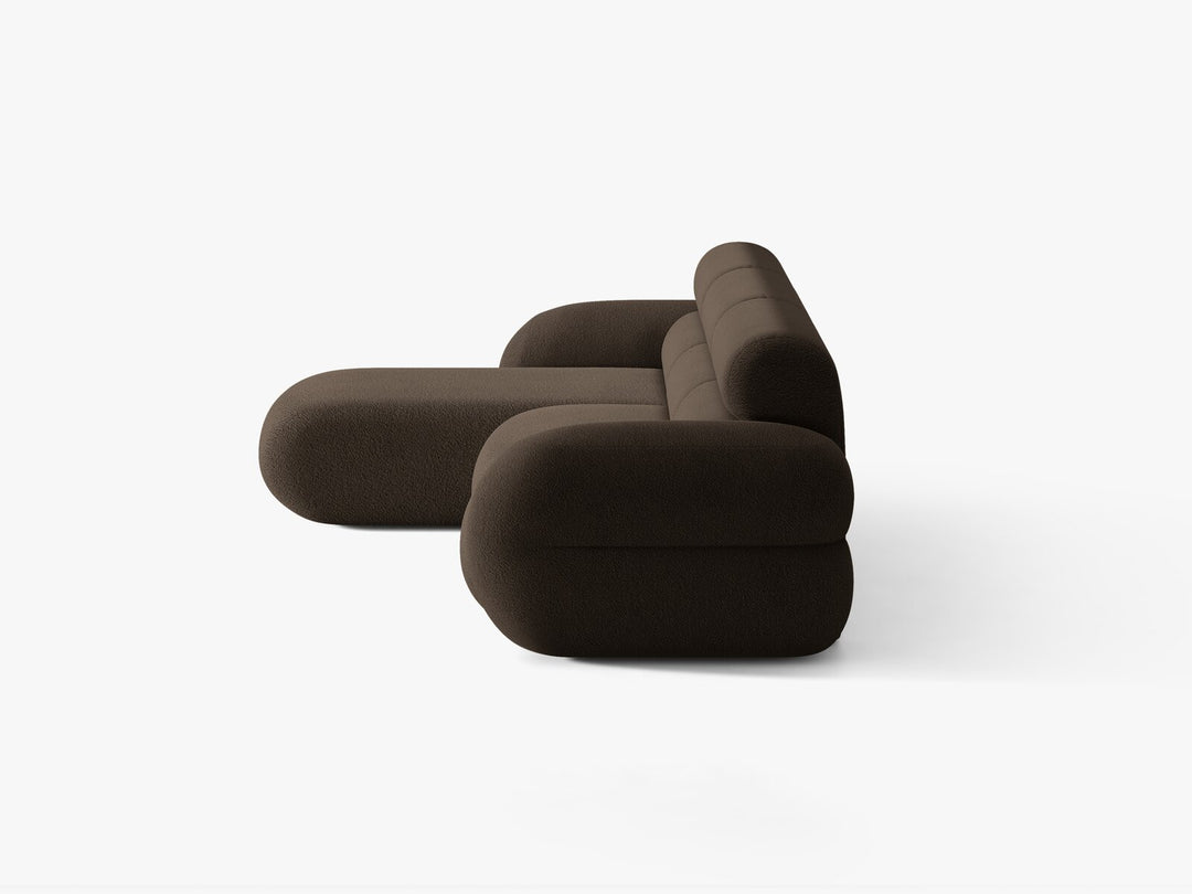 Micadoni Neo Ecksofa 4-Sitzer Links Boucle Baloo Braun
