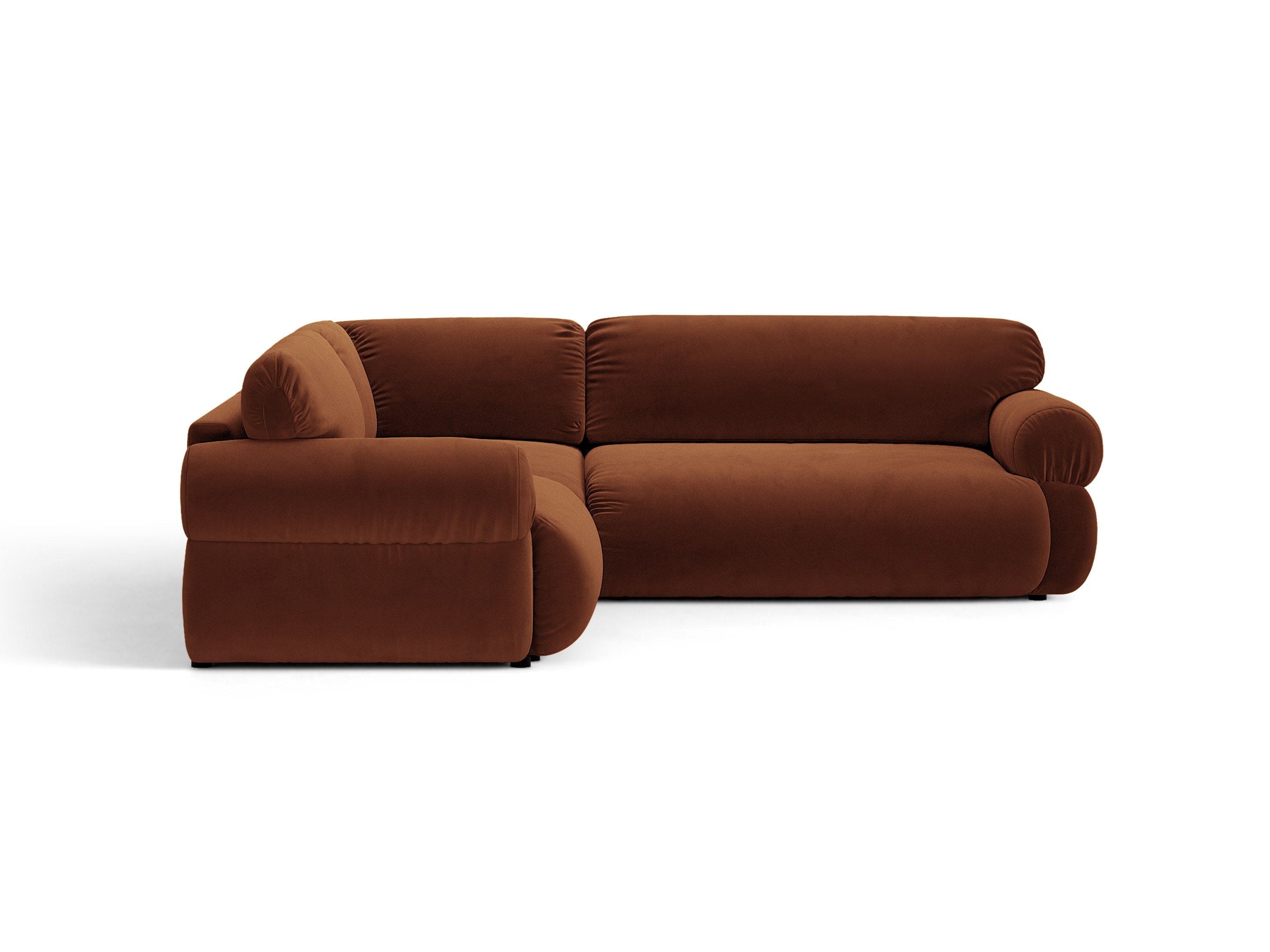 Micadoni Ophelia Symmetrisches Ecksofa Samt Salvador Braun