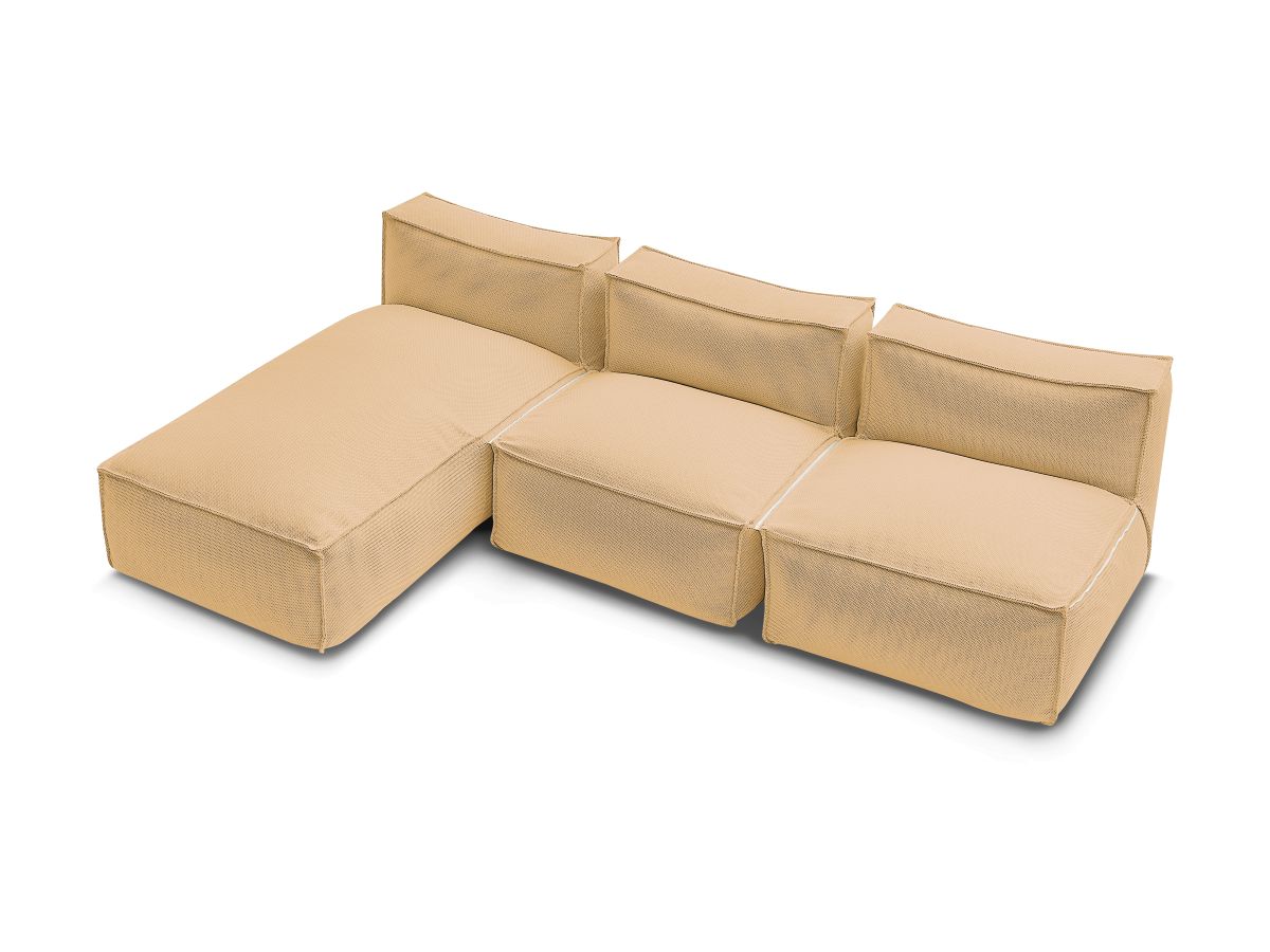 Bobochic Biarritz Gartensofa 3-Sitzer Melange-Stoff Orange