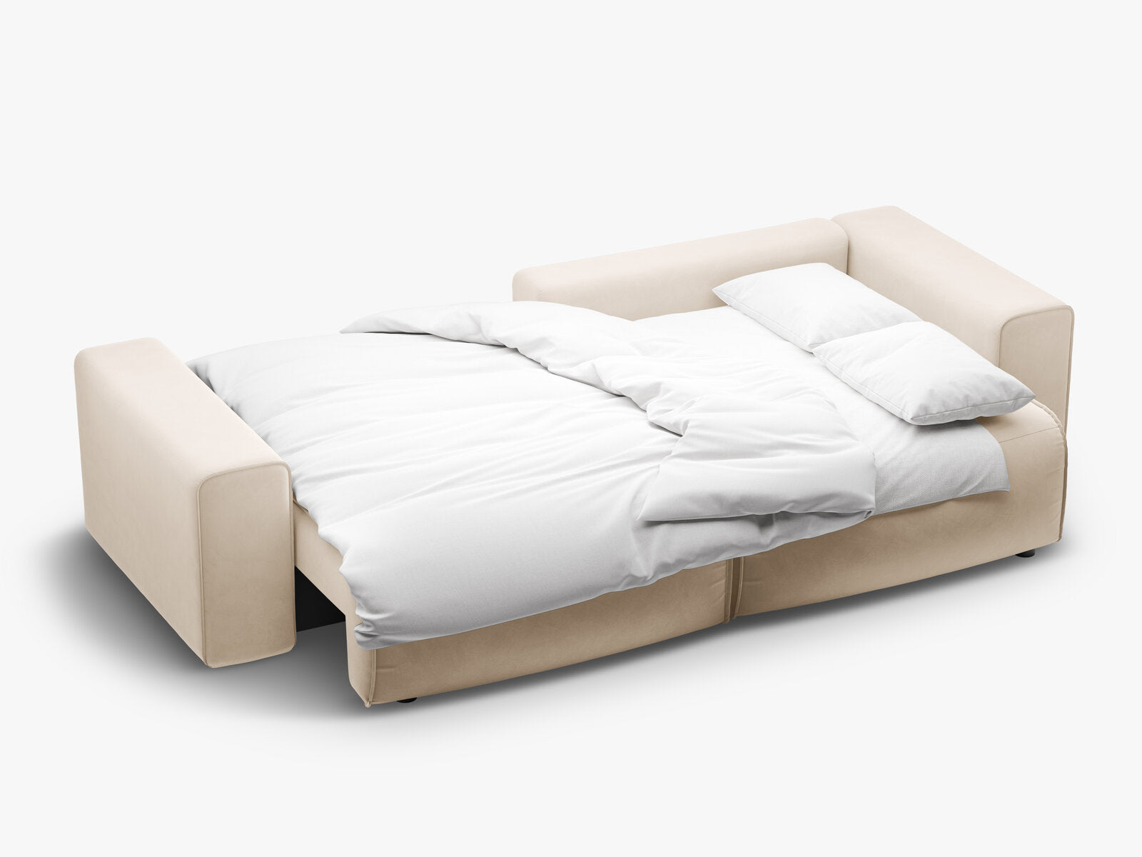 Micadoni Ecksofa Victor 3-Sitzer mit Schlaffunktion Rechts Samt Nude