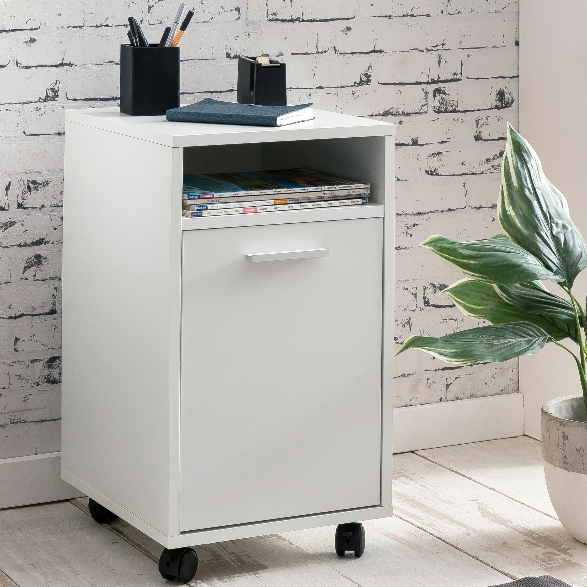 Rollcontainer Ljorslev Weiß 33 × 38 × 60 cm
