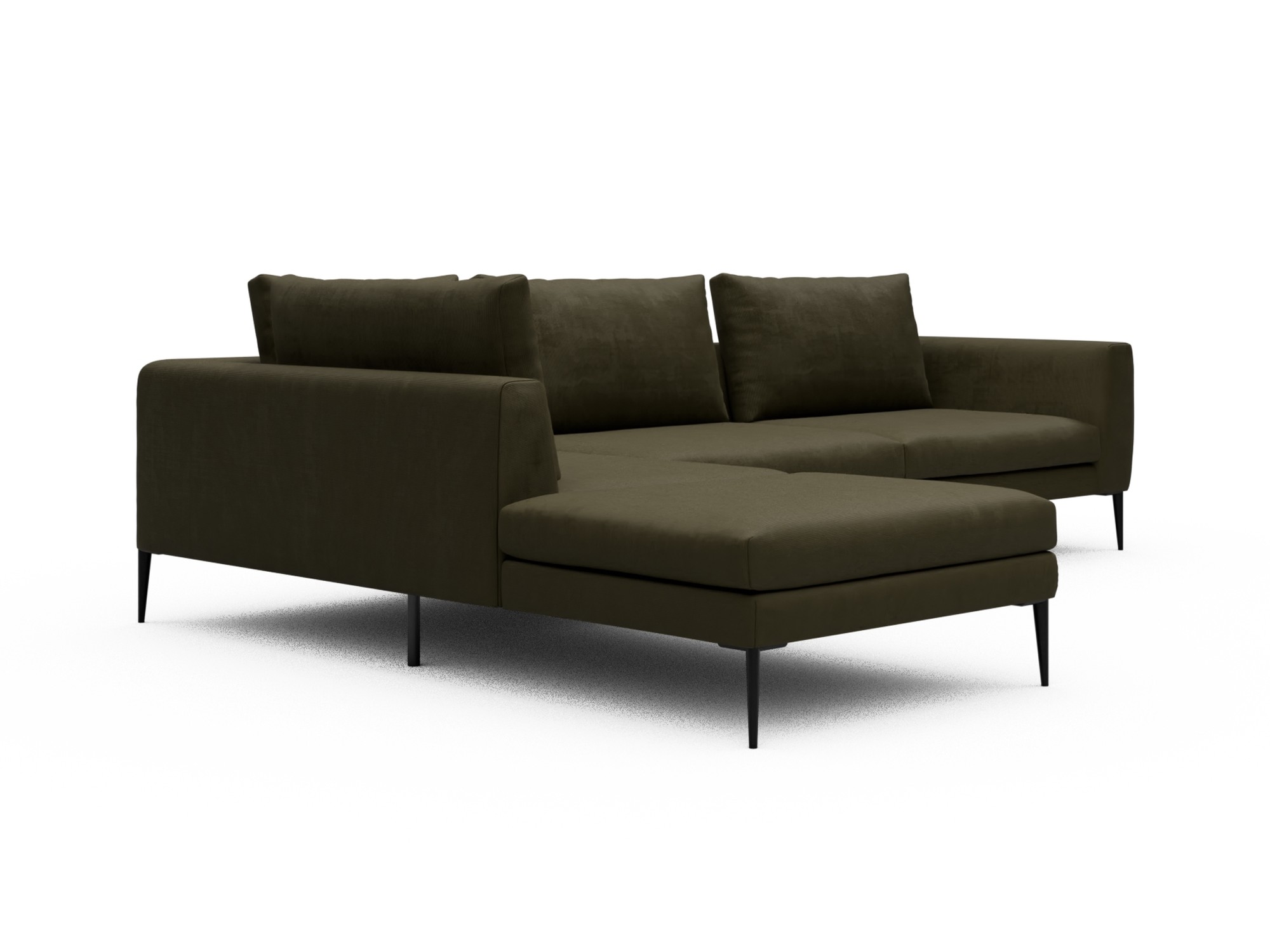 Skandi Home Ecksofa Paul Relax-Ecke links mit 3-Sitzer Cordufine-Pine-Green moebelfaktor