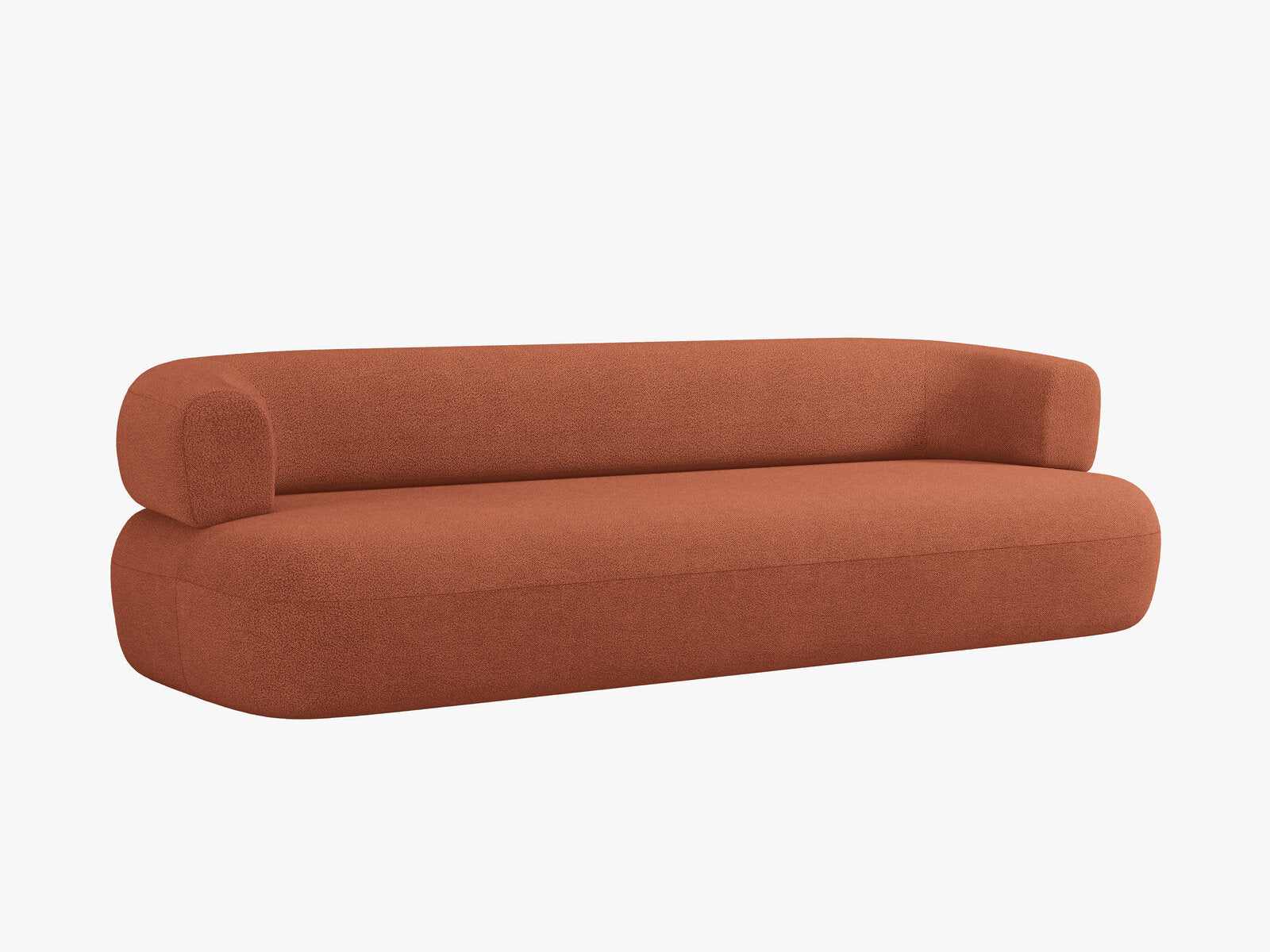 Micadoni Sofa Jenny 3-Sitzer Boucle Now or Never Ziegel