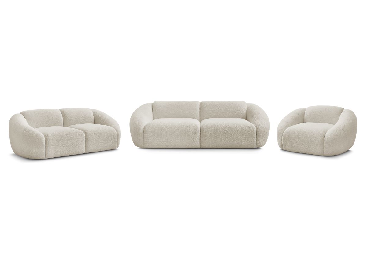Bobochic Tina Sofa 6-Sitzer Bouclé-Stoff Beige