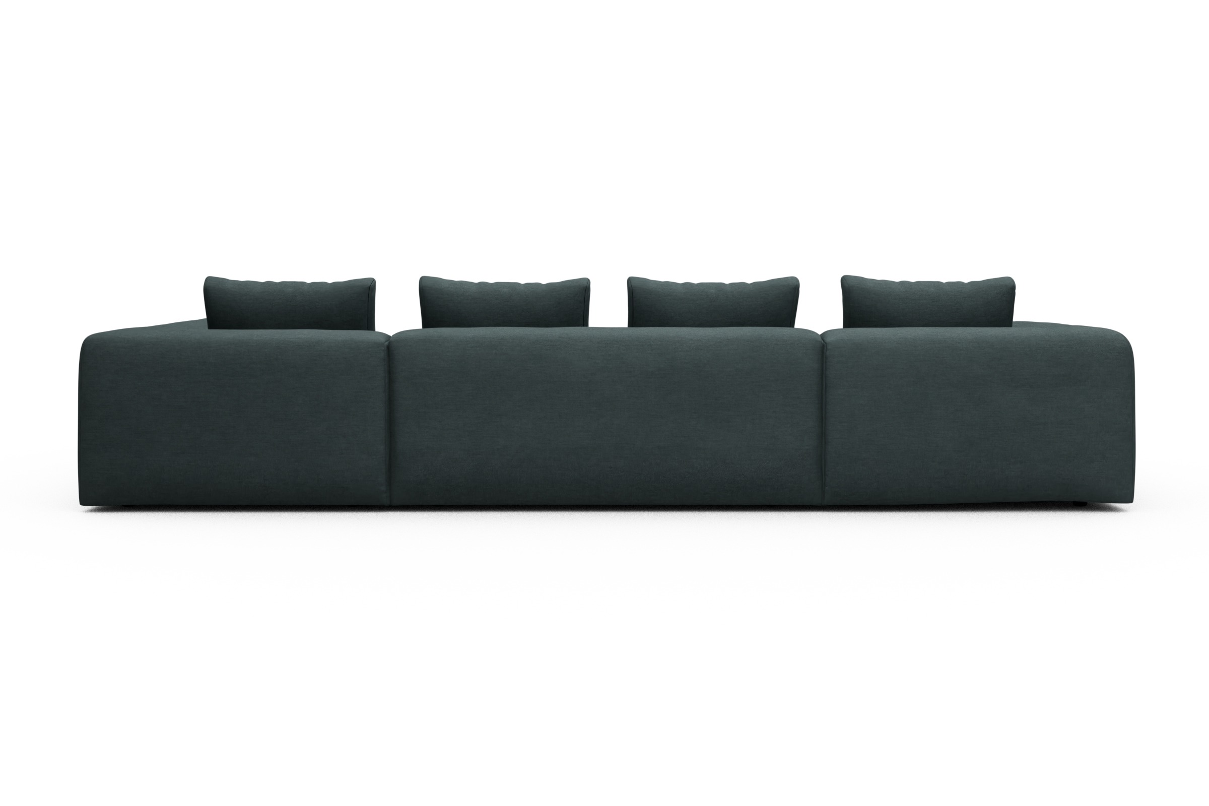 Wohnlandschaft Fred Relax-Ecke rechts mit 2-Sitzer und Chaiselongue links Vivus-Blue