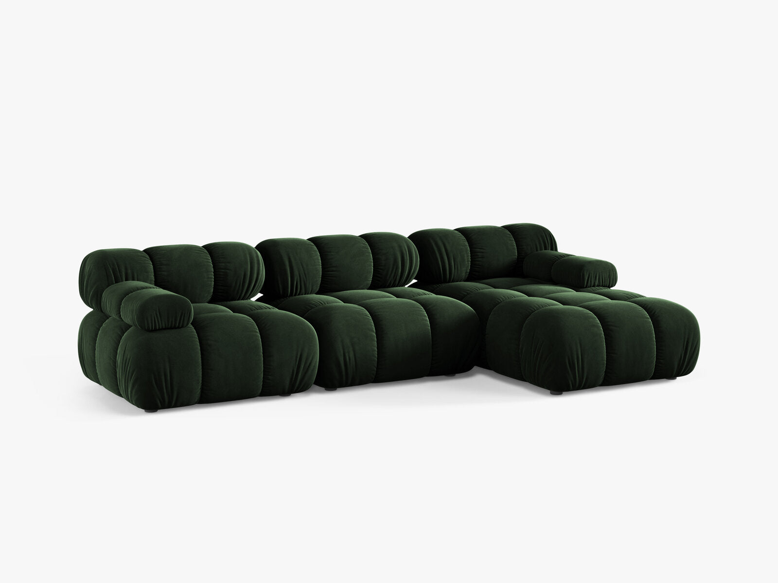 Micadoni Modulares Ecksofa Bellis 4-Sitzer Rechts Samt Venus Flaschengrün