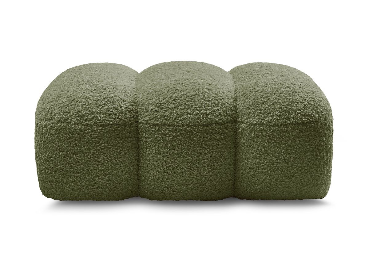 Bobochic Hippolyte Pouf Bouclé-Stoff Grün