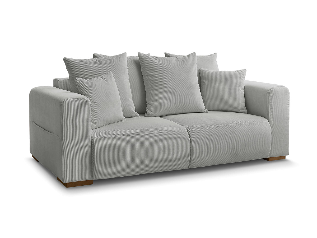 Bobochic Sidonie Sofa 2-Sitzer Cordsamt Hellgrau
