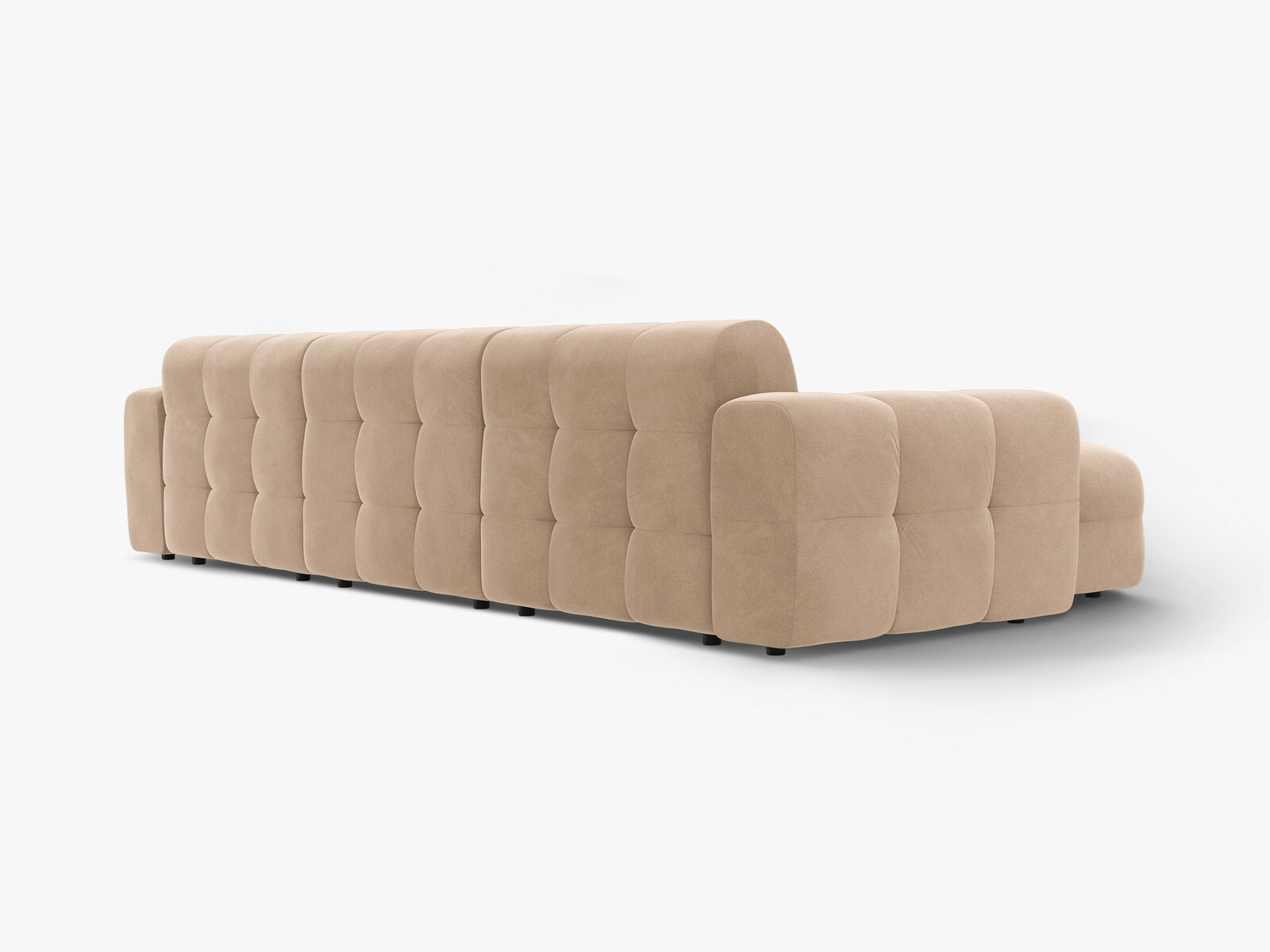 Micadoni Ecksofa Kendal 5-Sitzer Links Samt Mandel Beige