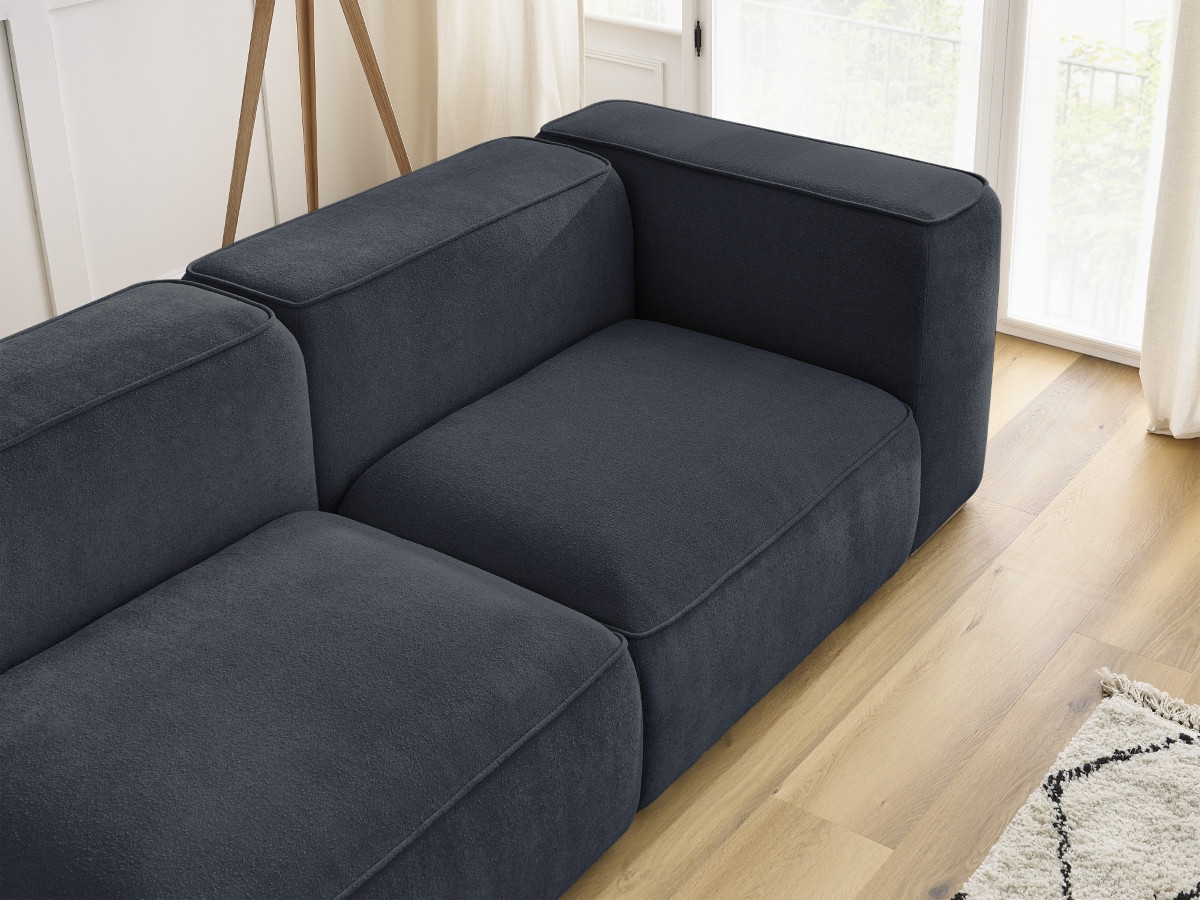 Bobochic Zephyr Sofa 3-Sitzer Strukturstoff Dunkelblau