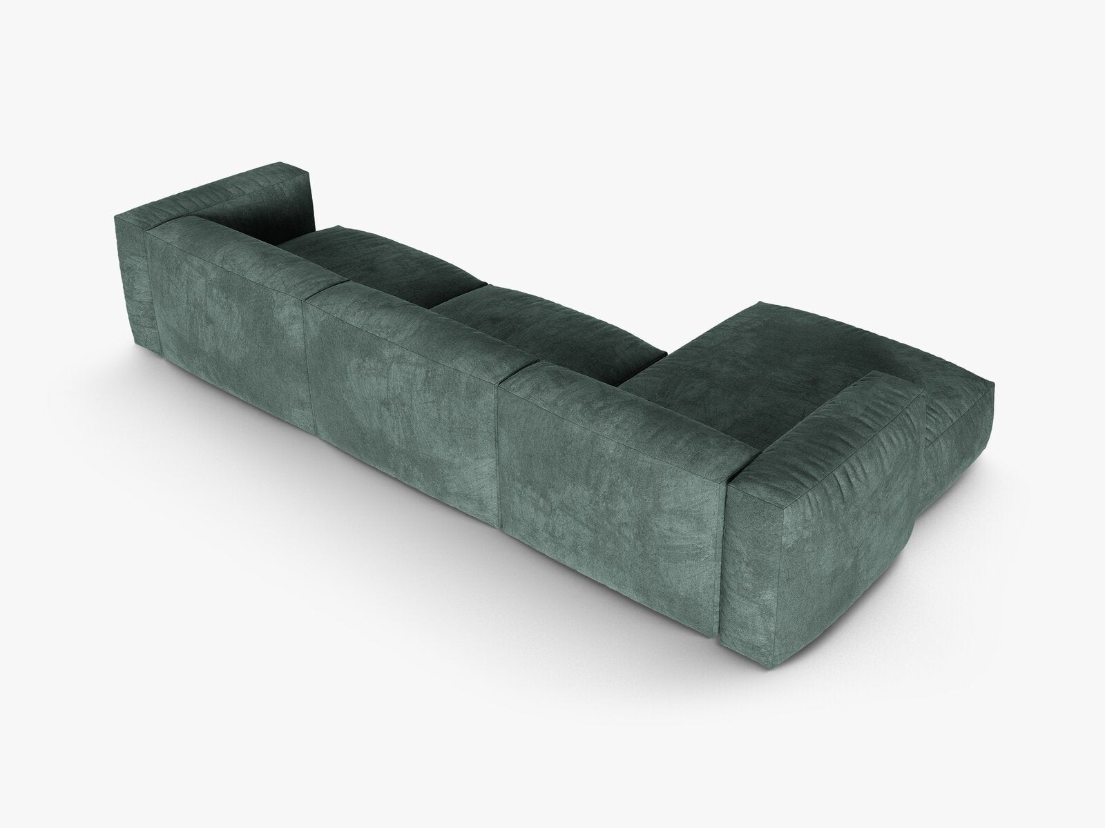 Micadoni Ecksofa Martina 3-Sitzer 90cm Sitztiefe Links Samt Vogue Petrol