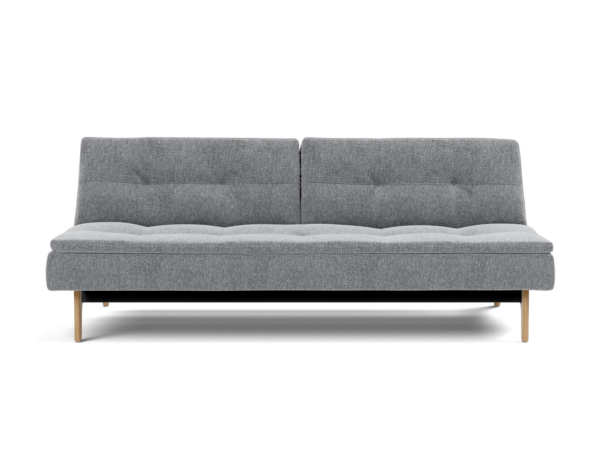 Schlafsofa Dublexo Strukturierter Stoff Twist 565-Granite Beine Eiche