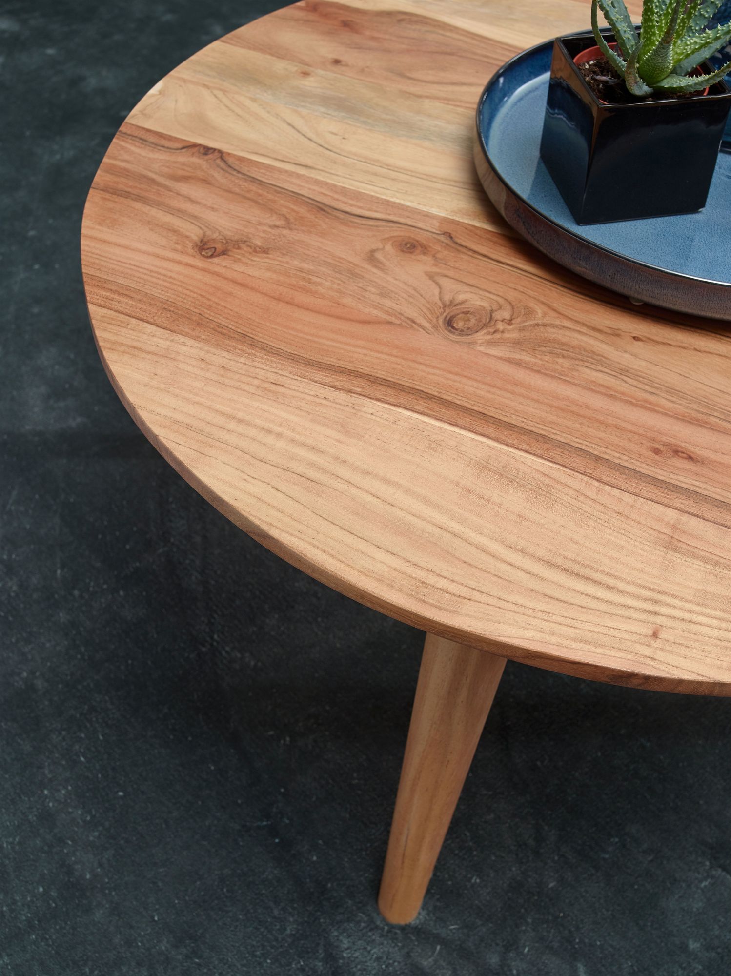 Couchtisch Andenes Akazie Massivholz Ø 75 cm