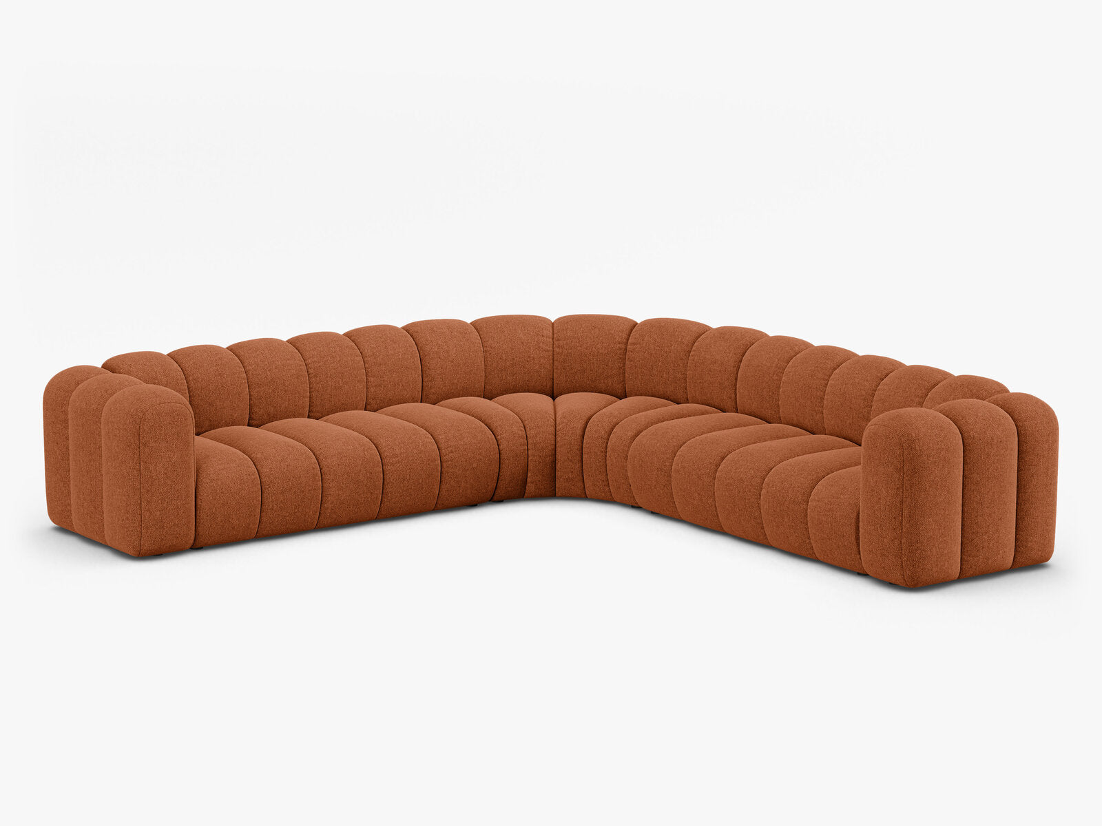 Micadoni symmetrisches Ecksofa Lupine 5-Sitzer  Chenille Eden Ziegel
