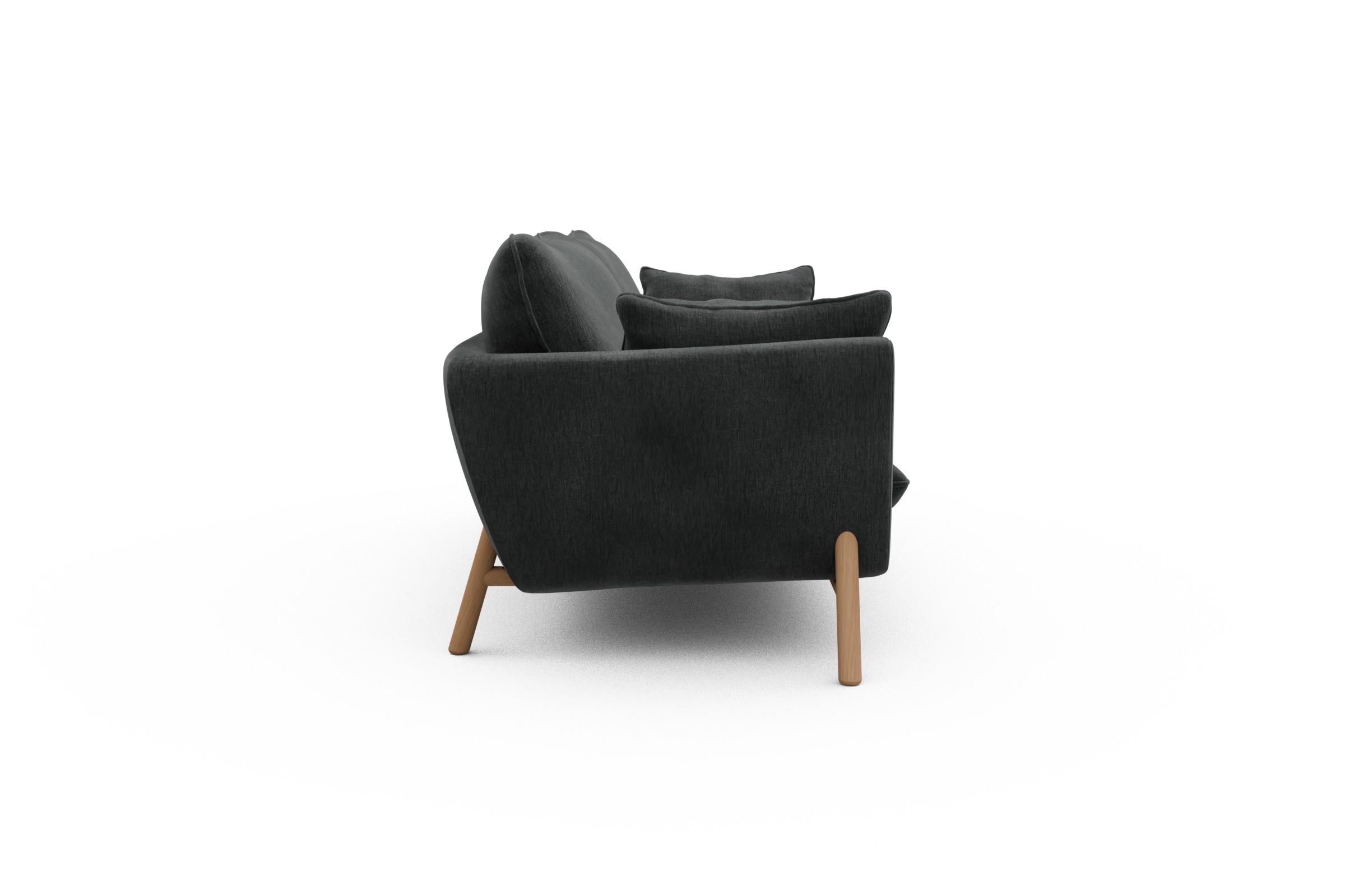 Sofa Emil 3-Sitzer Beinfarbe Eiche Natur Smooth-Deep-Warm-Grey