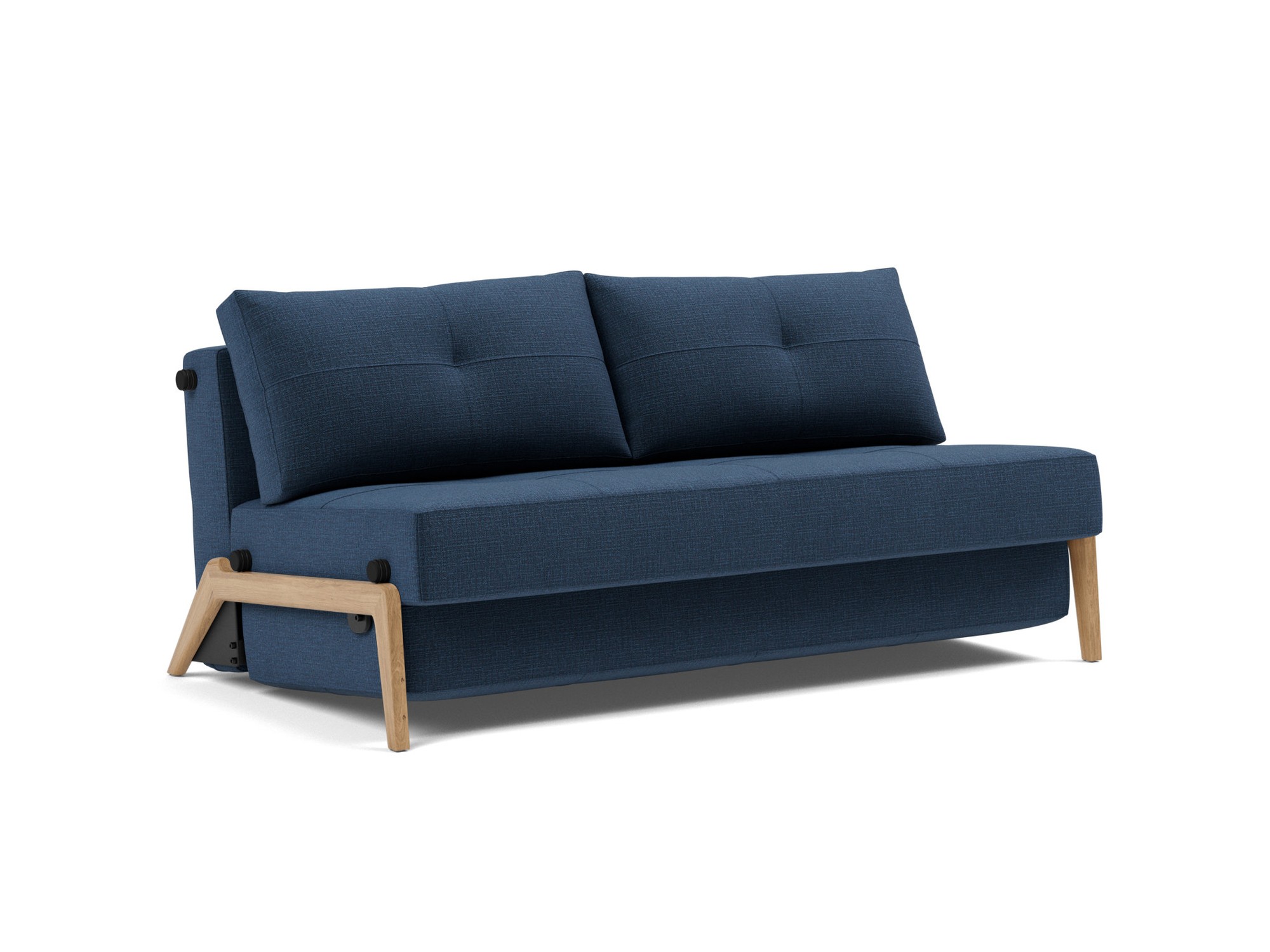 Schlafsofa Cubed 160 Chenille Esina 414-Indigo-Blue Beine Eiche