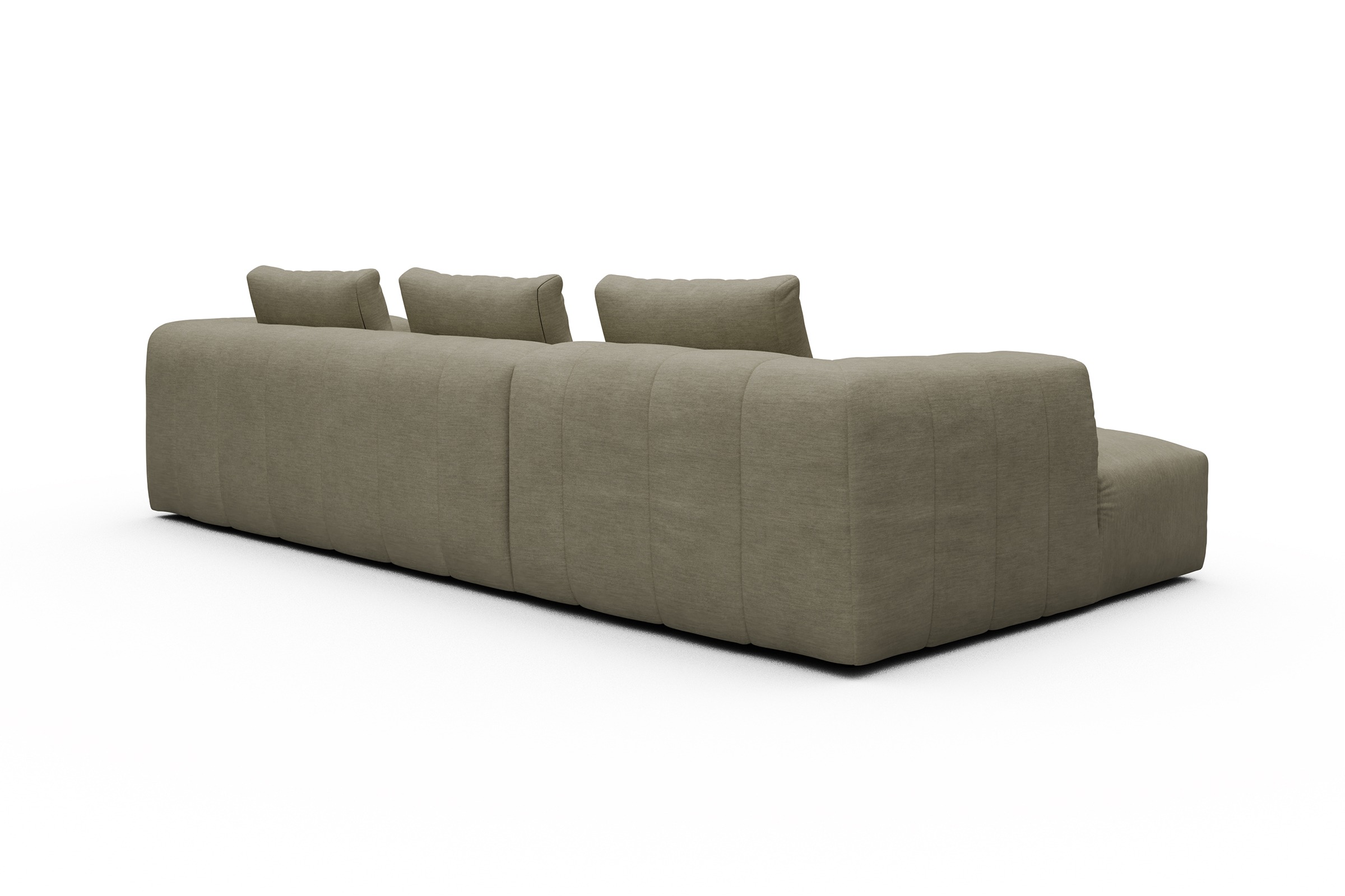 Ecksofa Hugo 2,5-Sitzer Armlehne rechts mit Chaiselongue Vivus-Dusty-Sand