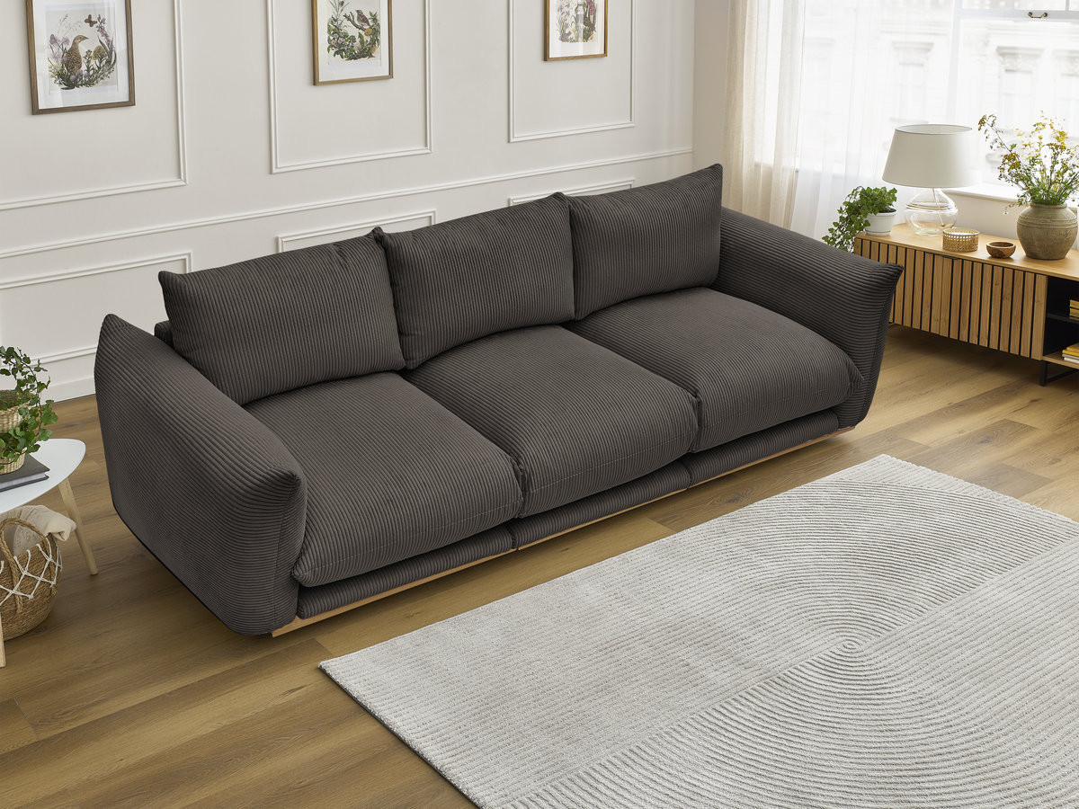 Bobochic Ernest Sofa 3-Sitzer 266 × 106 cm Cordsamt Taupe