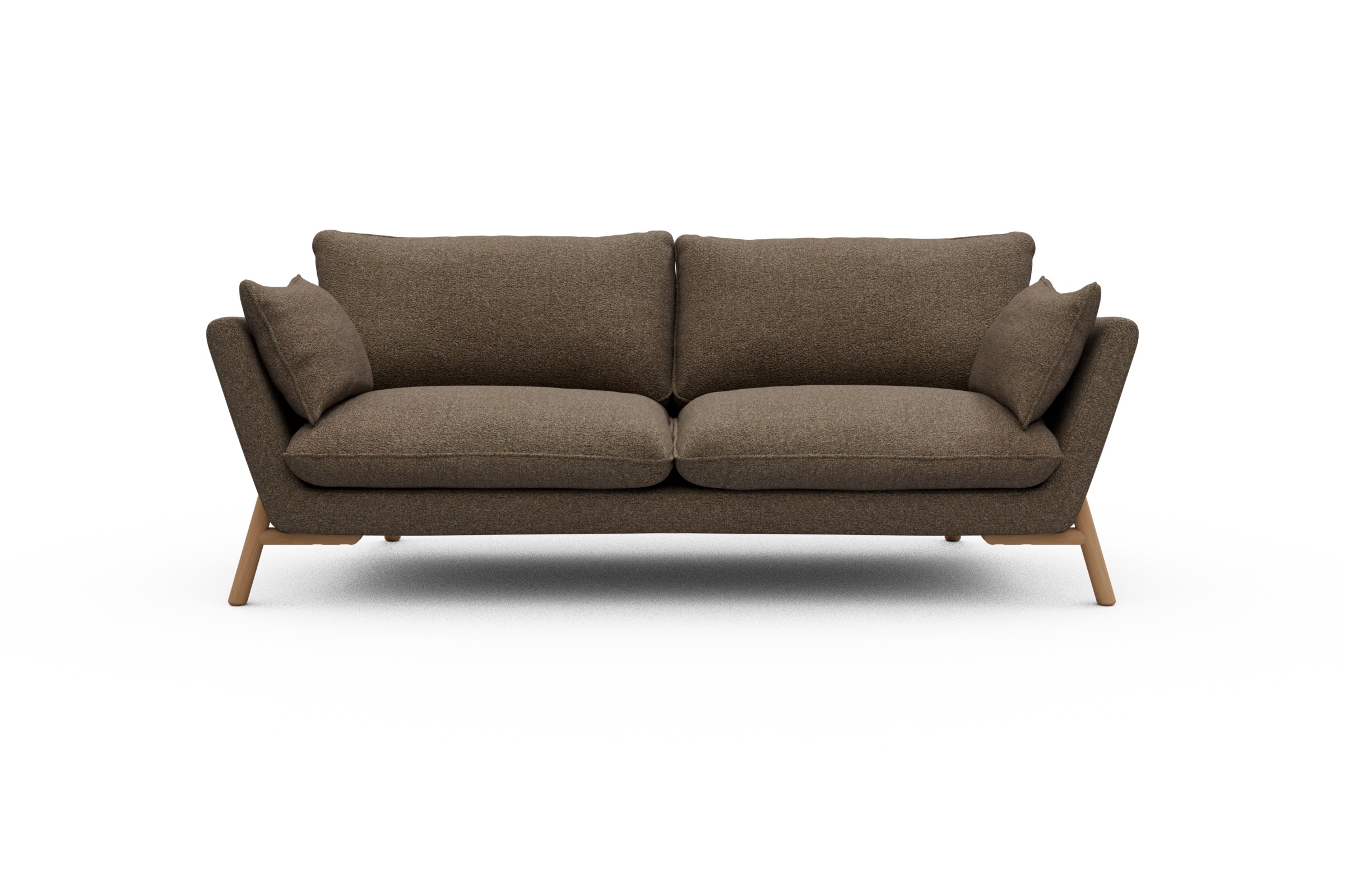 Skandi Home Sofa Emil 3-Sitzer Beinfarbe Eiche Natur Aivi-Khaki-Brown moebelfaktor