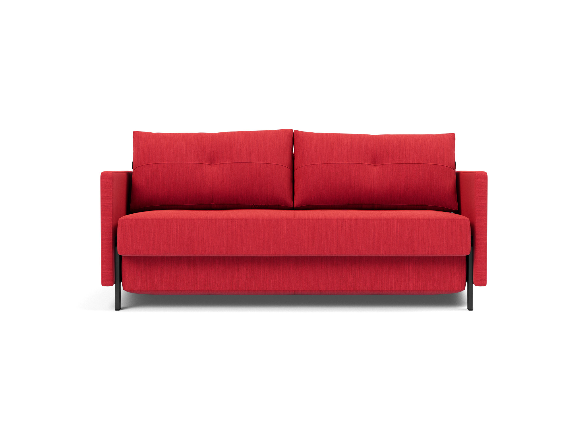 Schlafsofa Cubed mit Armlehnen 160 Flachgewebe Elegance 511-Red