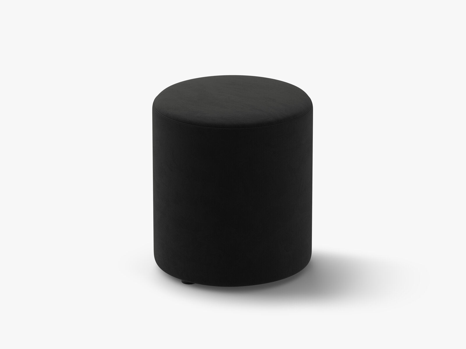 Micadoni Pouf Dia 40cm Samt Salvador Schwarz
