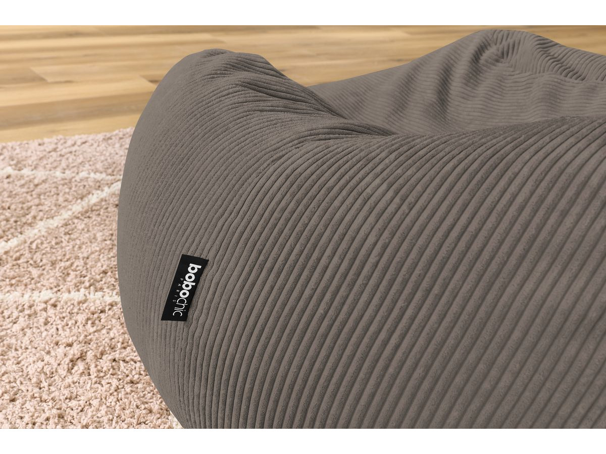 Bobochic Voltaire Pouf 120 × 70 cm Cordsamt Taupe