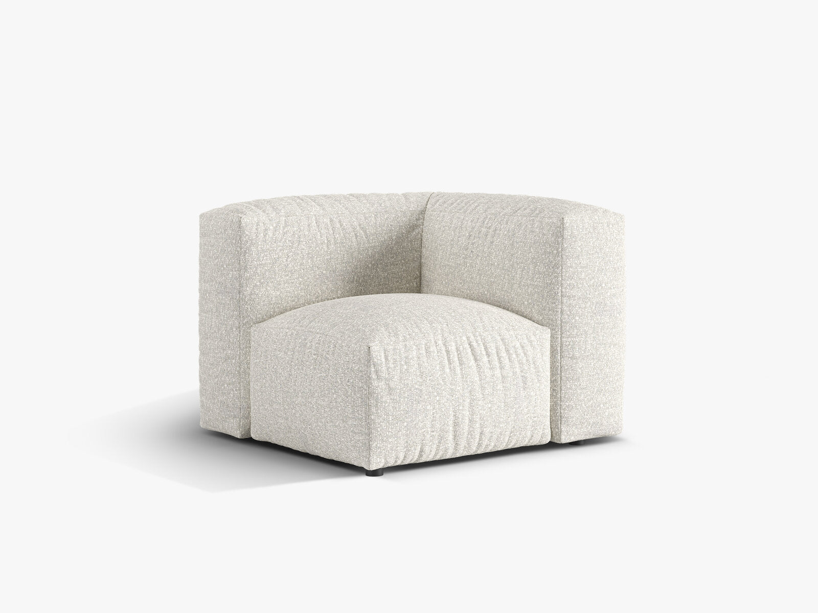 Micadoni Eckmodul Martina 1-Sitzer Klein Boucle Monet Grau Beige Melange
