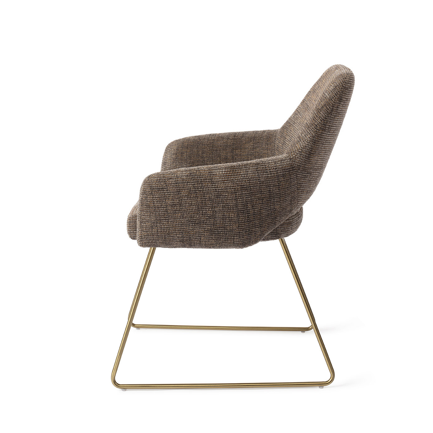 Jesper Home Esszimmerstuhl Yanai Checked Chestnut Slide Gold