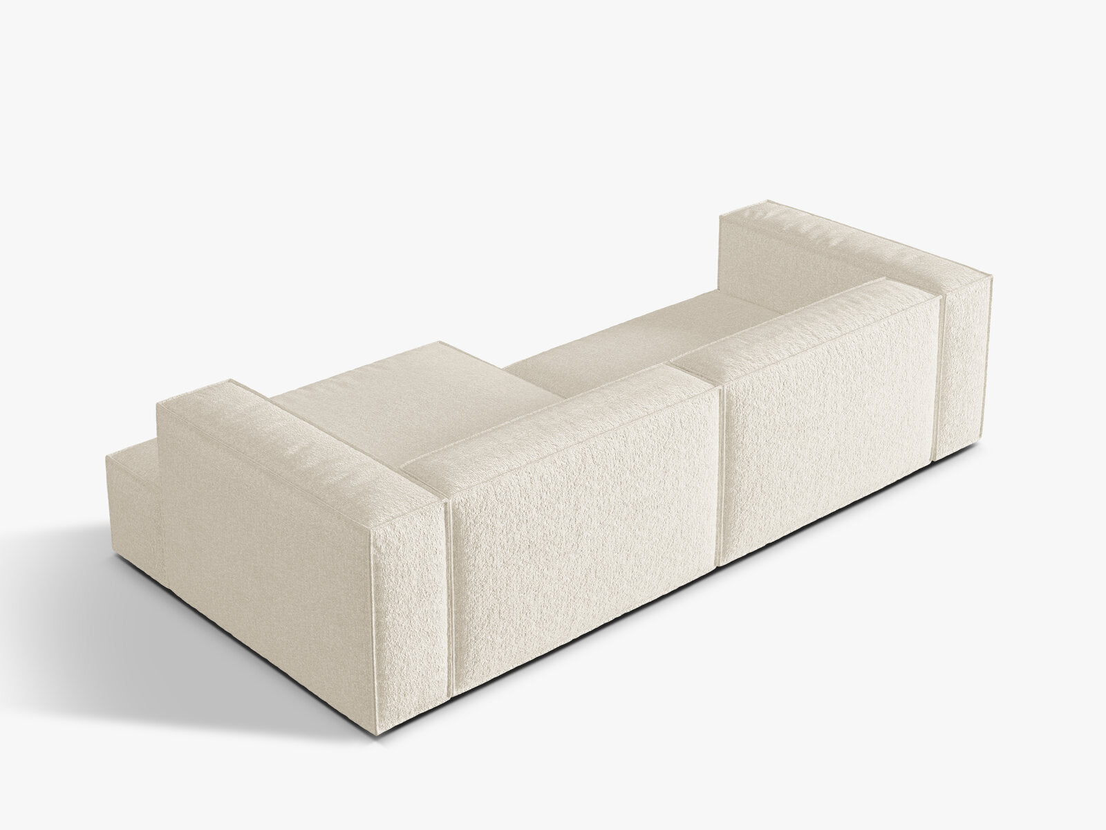 Micadoni Ecksofa Nuria 4-Sitzer Rechts Boucle Elfenbein