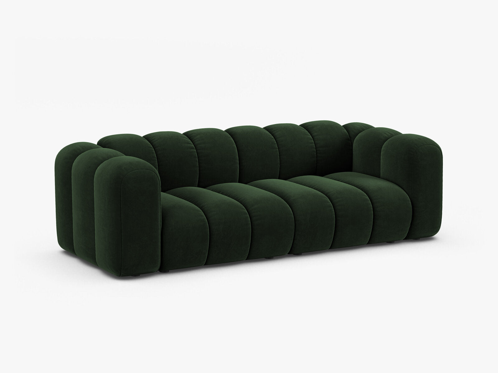 Micadoni Sofa Lupine 3-Sitzer Samt Venus Flaschengrün