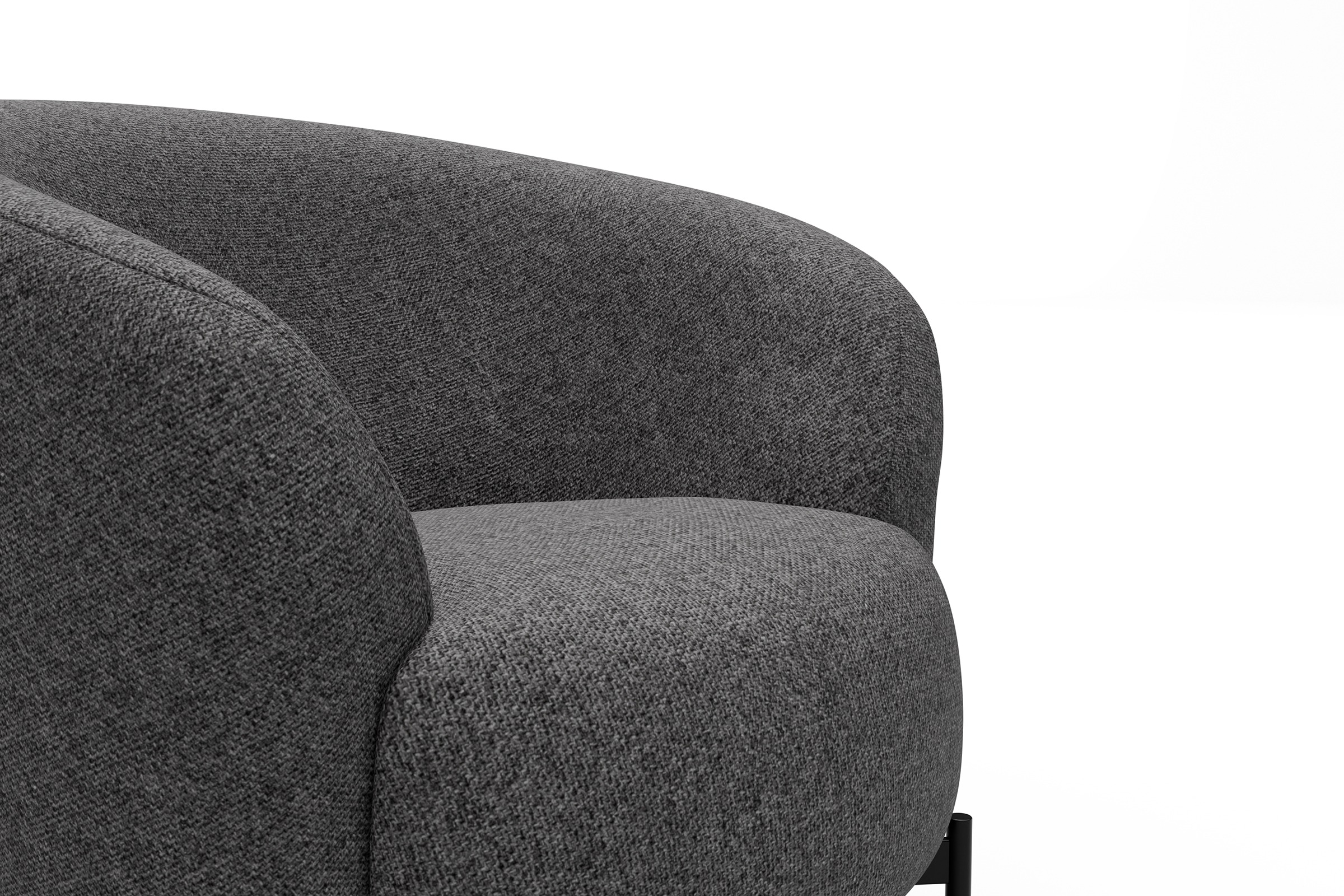 Sessel Ronda X-Metallgestell Schwarz Sama-Antracite