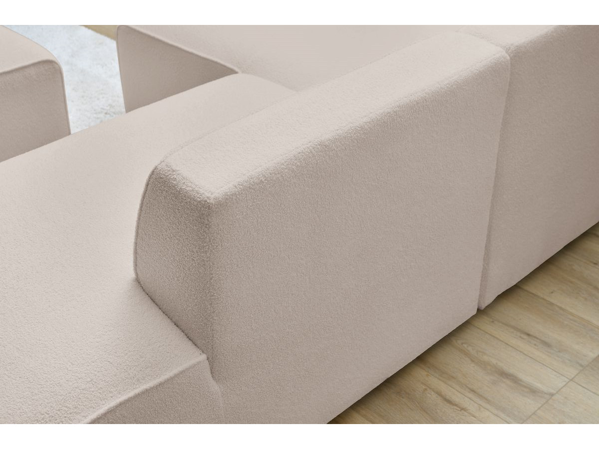 Bobochic Megeve Ecksofa Bouclé-Stoff Beige Ecke links