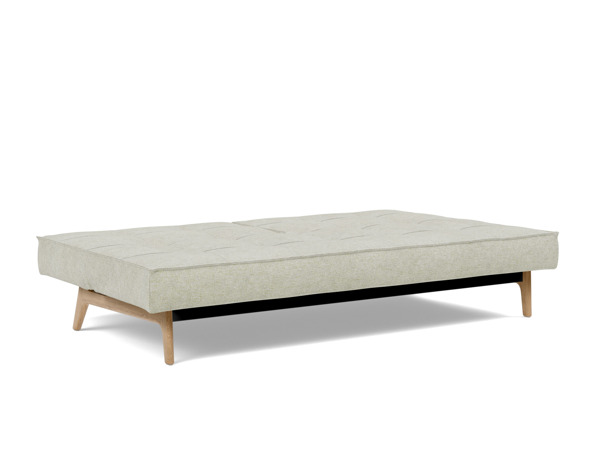 Schlafsofa Splitback Flachgewebe Avella 280-Sand Beine Eiche