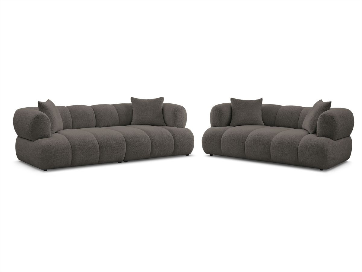 Bobochic Pamira Sofa 5-Sitzer Bouclé-Stoff Braun