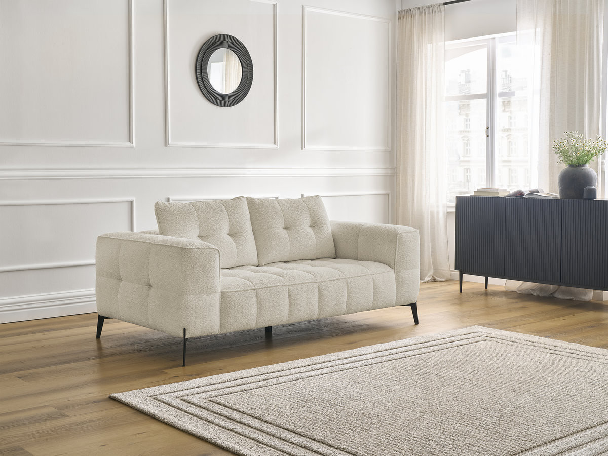 Bobochic Anis Sofa 2-Sitzer Bouclé-Stoff Beige