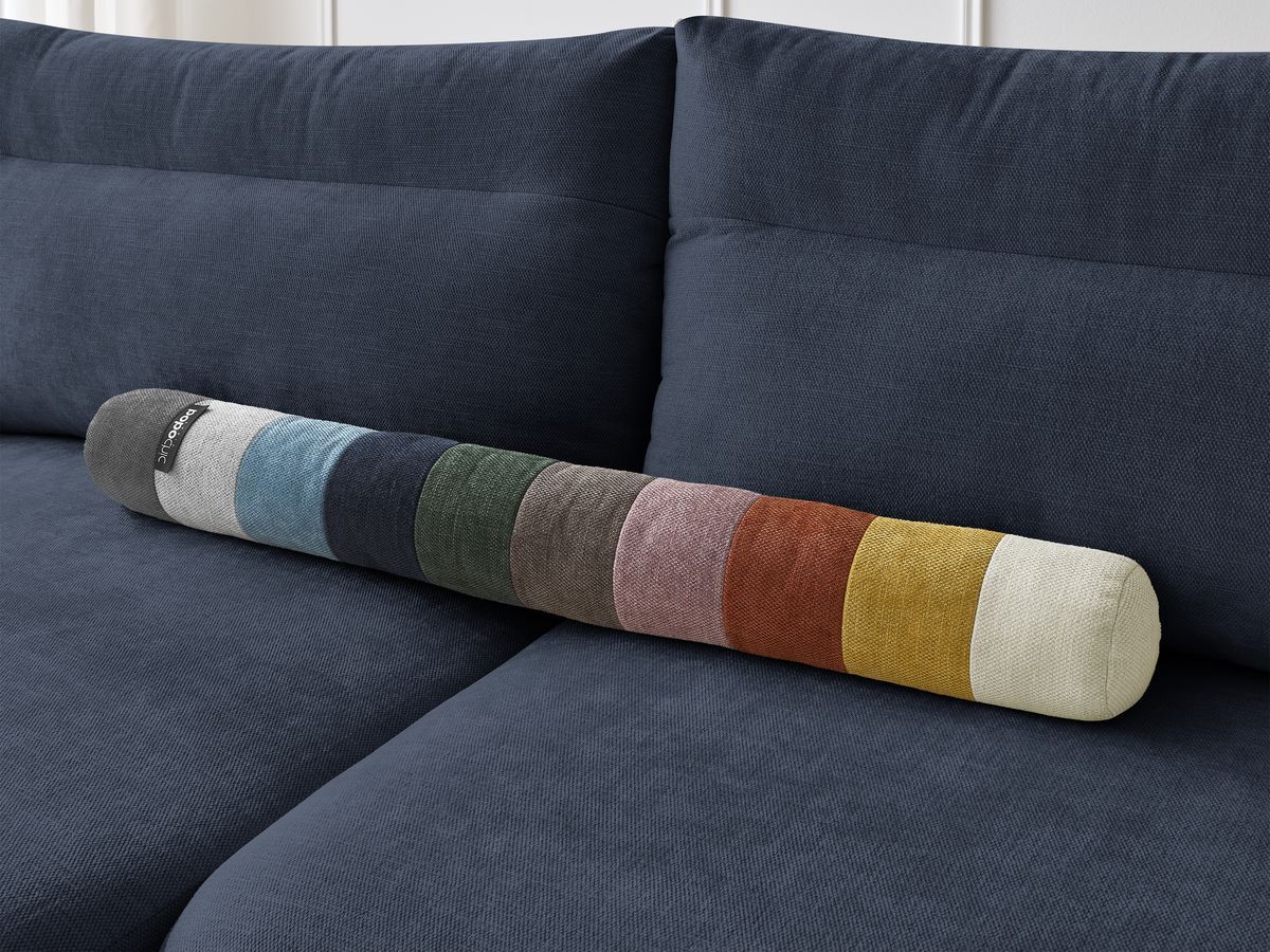 Bobochic Aden Ecksofa 386 × 152 cm Stoff Dunkelblau Ecke links