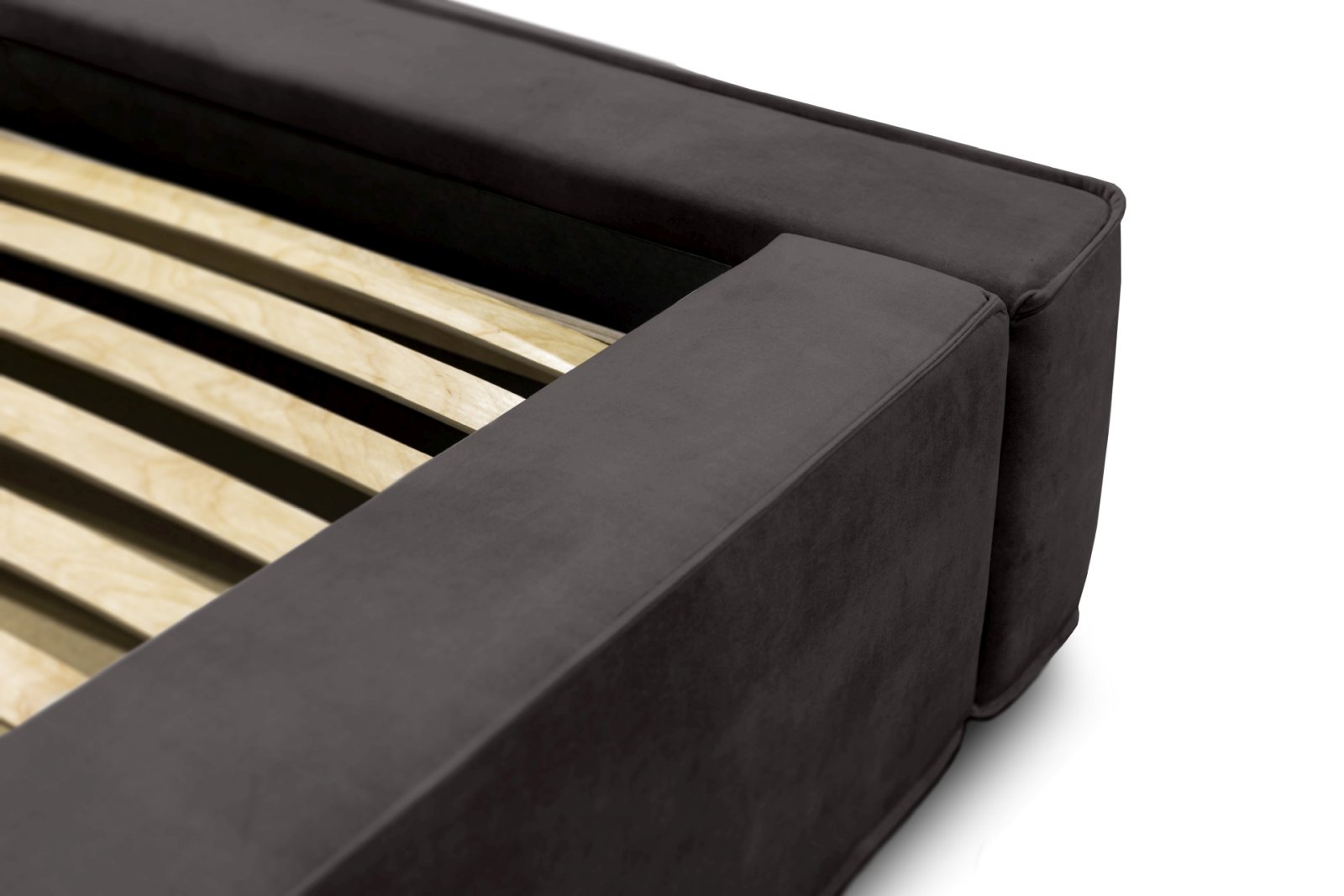 Polsterbett Delano Samtstoff 140x200 mit Metallrahmen Macau Anthracite