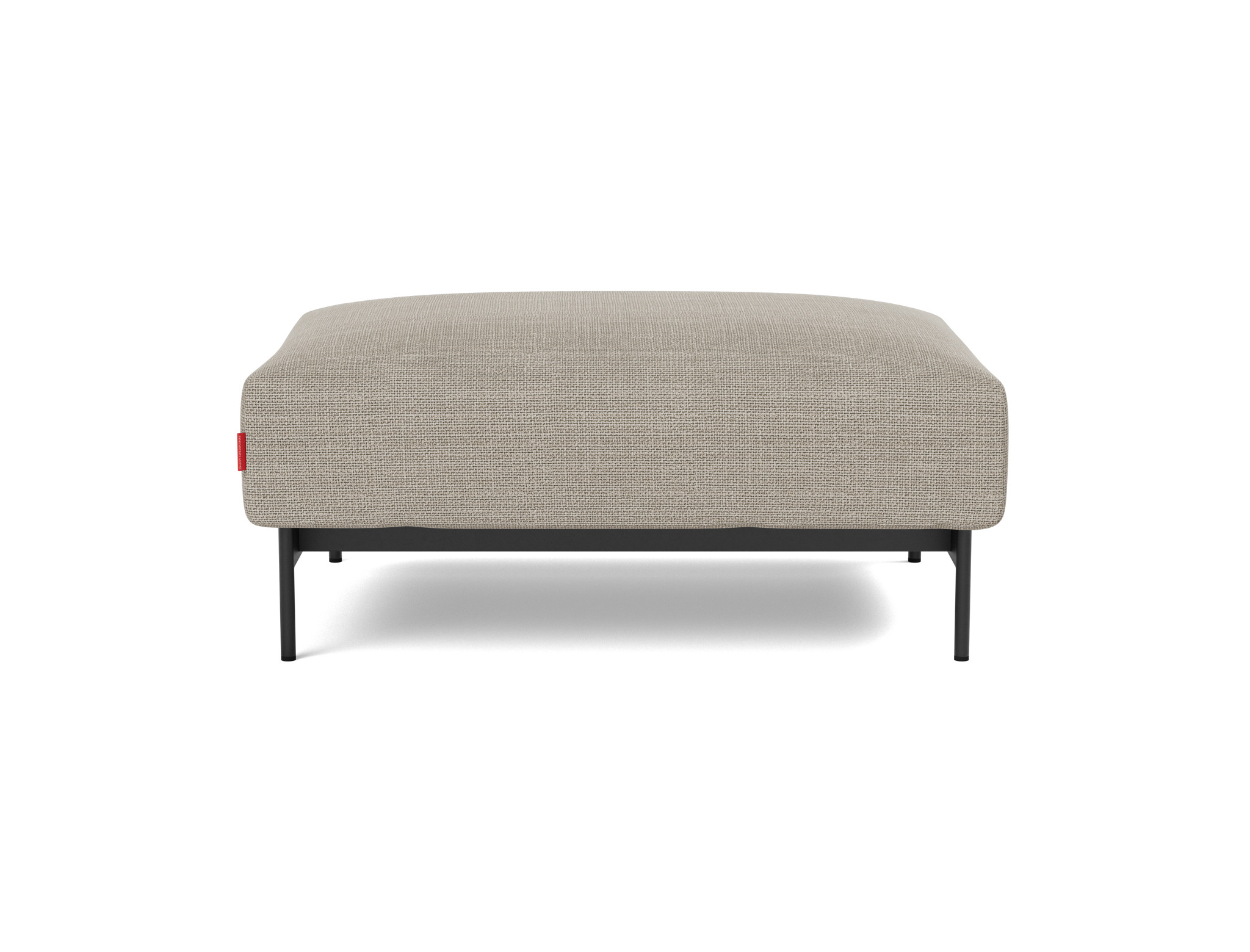 Hocker Malloy Strukturierter Stoff Kenya 579-Gravel Beine Schwarzes Metall