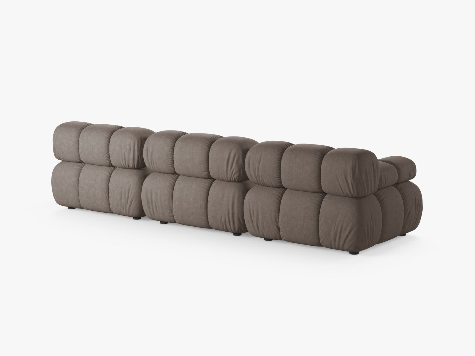 Micadoni Modulares Sofa Bellis 3-Sitzer Strukturierter Stoff Liberty Cappuccino