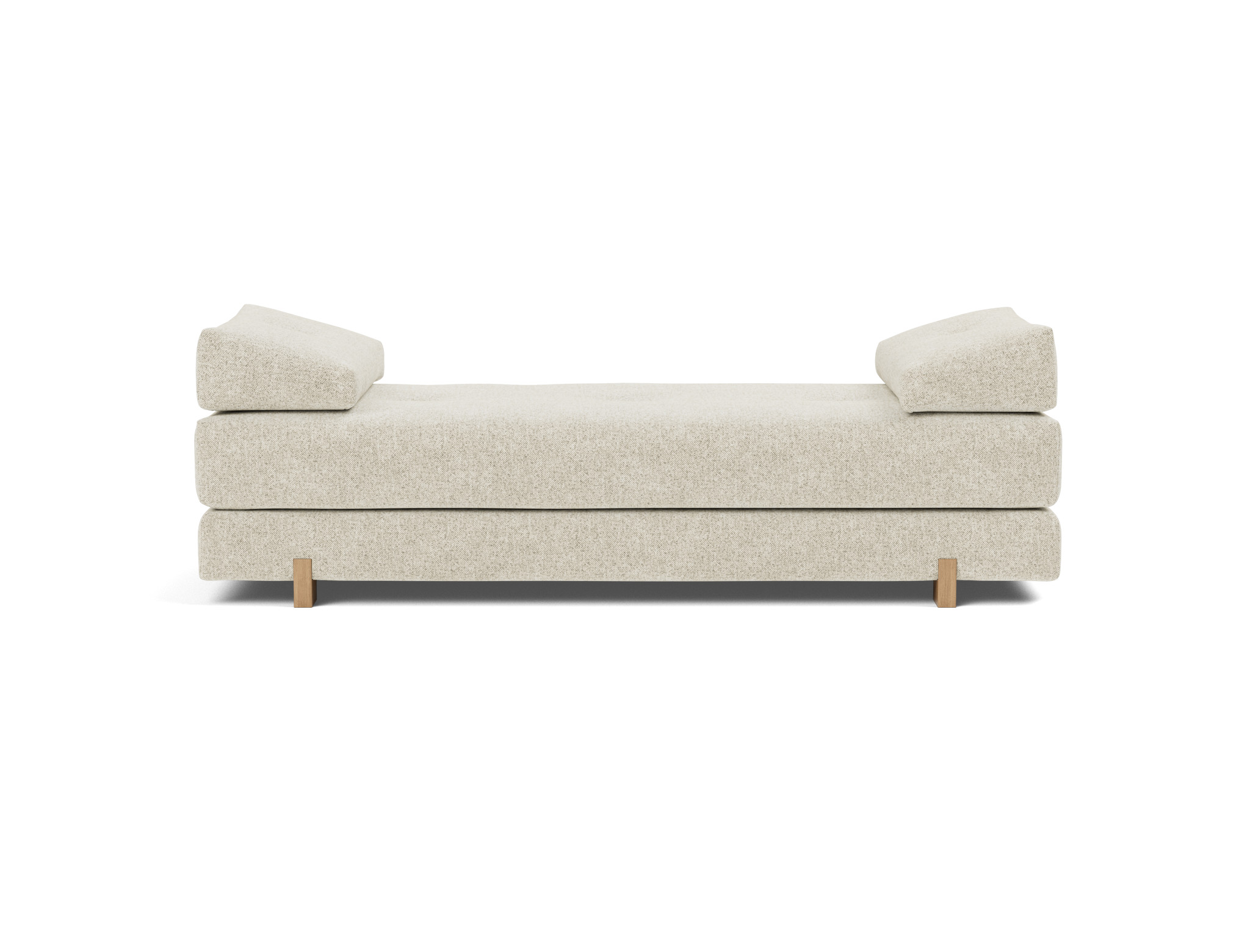 Tagesbett Sigmund Strukturierter Stoff Taura 357-Off-White Beine Drip Eiche