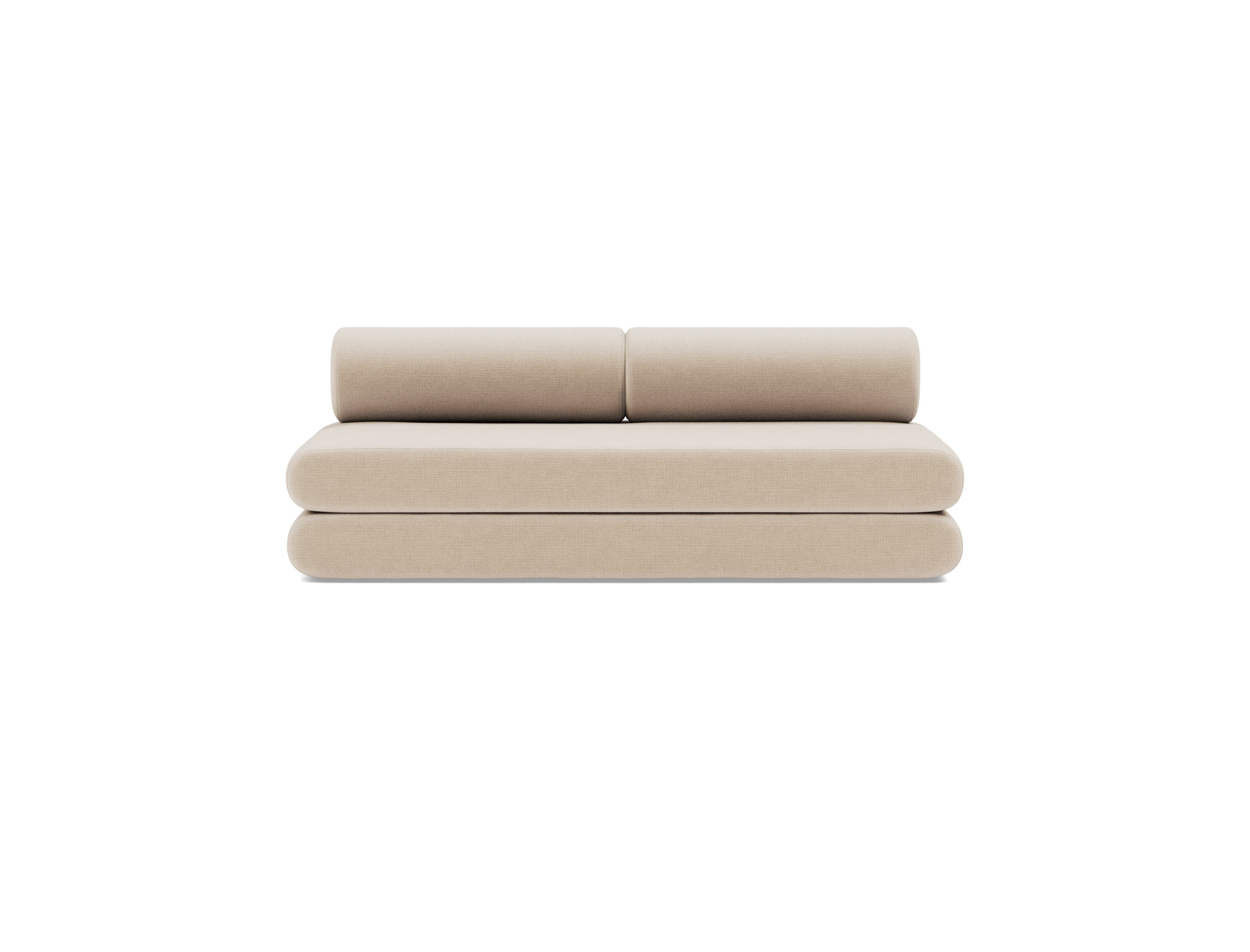 Tagesbett Circlus mit Rückenrollen Chenille Esina 410-Almond-Beige