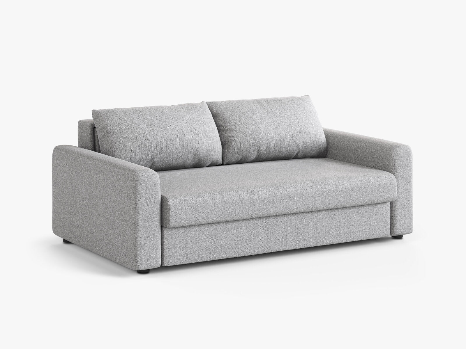 Micadoni Sofa mit Schlaffunktion David 3-Sitzer Strukturierter Stoff Babel Hellgrau