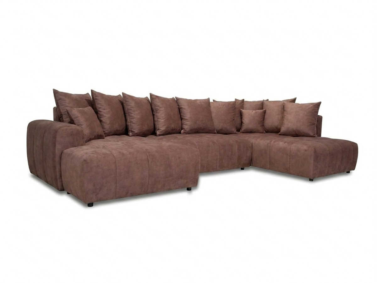 Bobochic Roxelane Wohnlandschaft Melange-Stoff Rot Ecke links