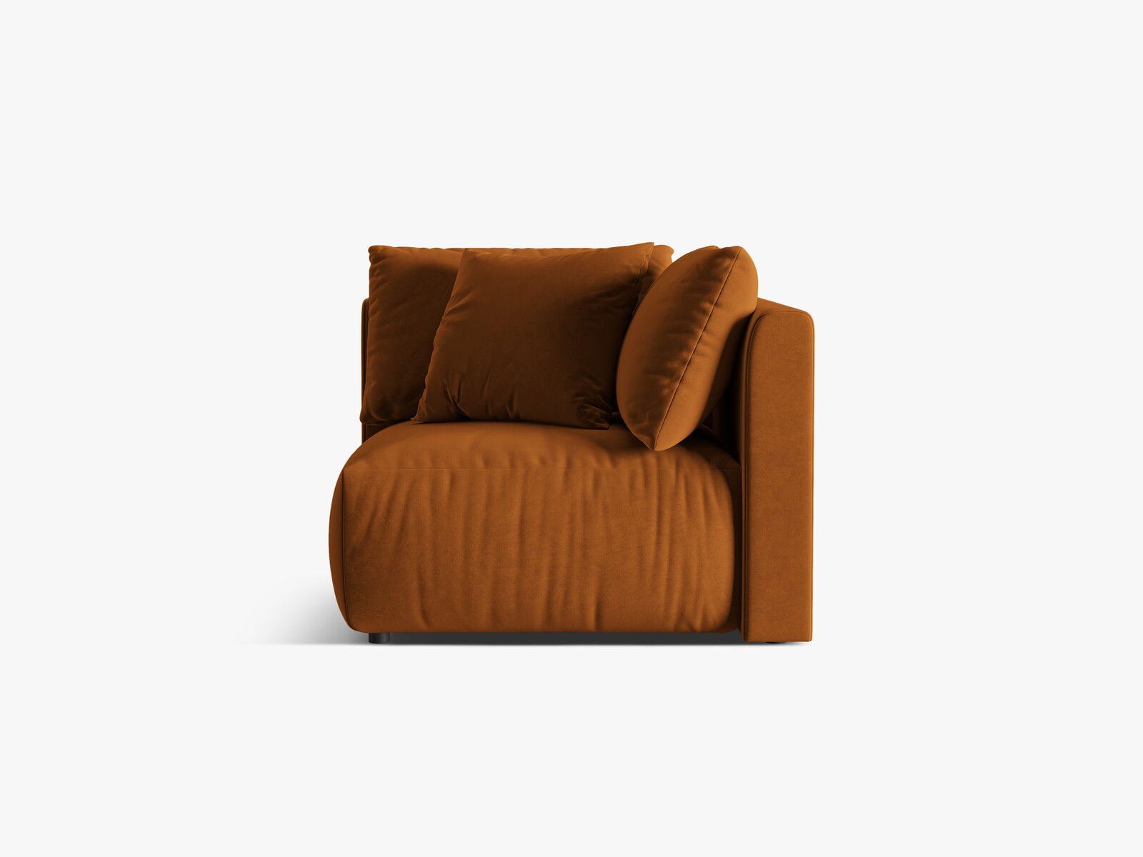 Micadoni Eckmodul Chris 1-Sitzer Samt Terrakotta