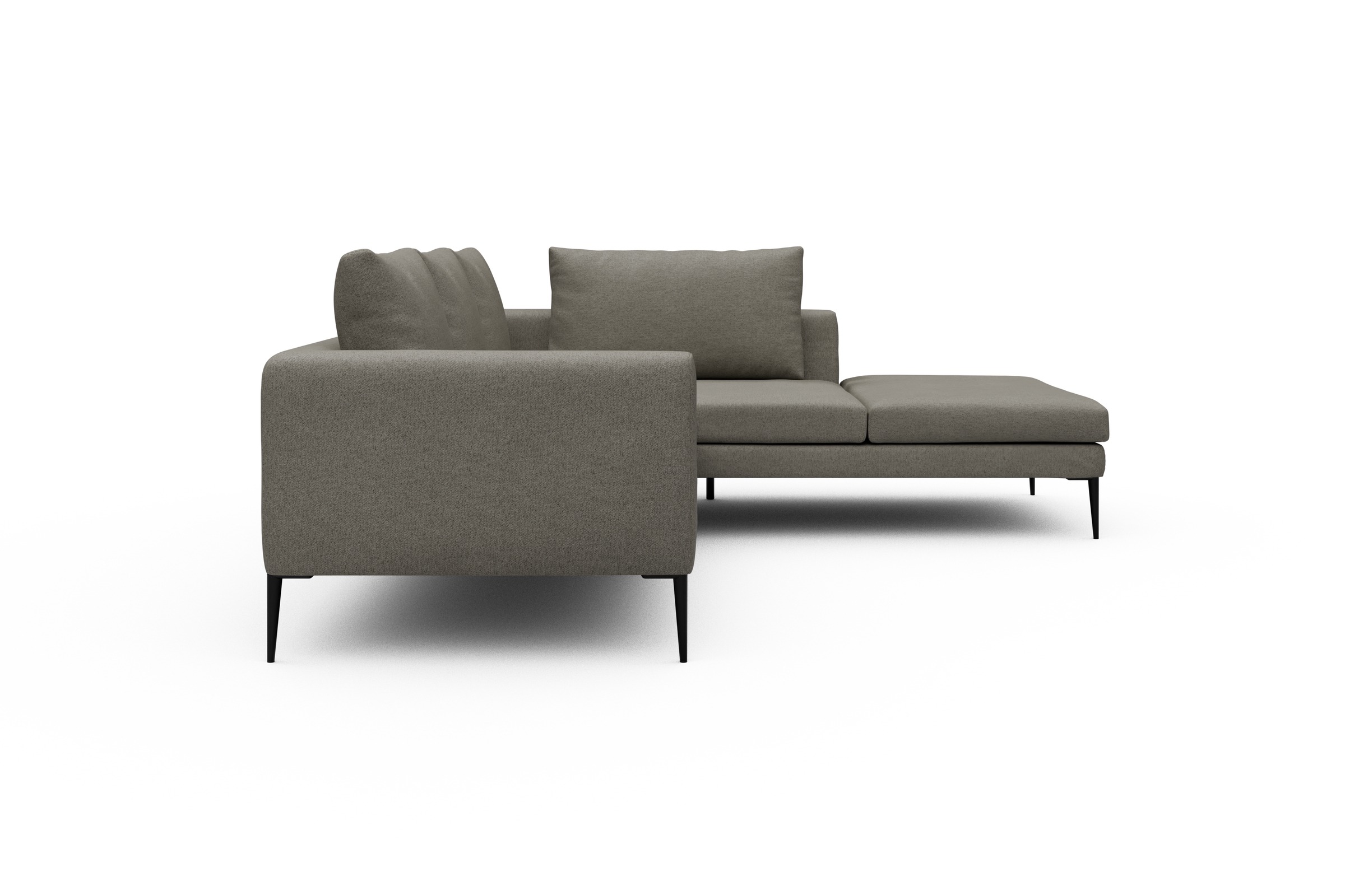 Ecksofa Paul Relax-Ecke rechts mit 2-Sitzer Denari-Warm-Grey