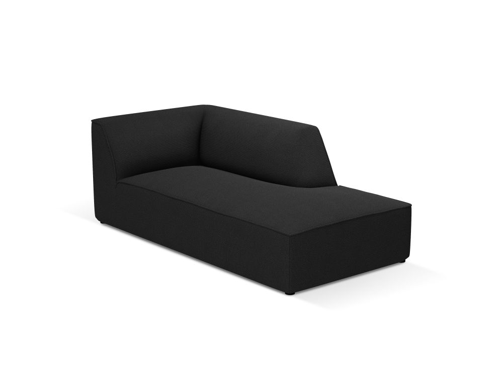 Cosmopolitan Design Chaiselongue Siena Strukturierter Stoff Ottawa Schwarz Rechts