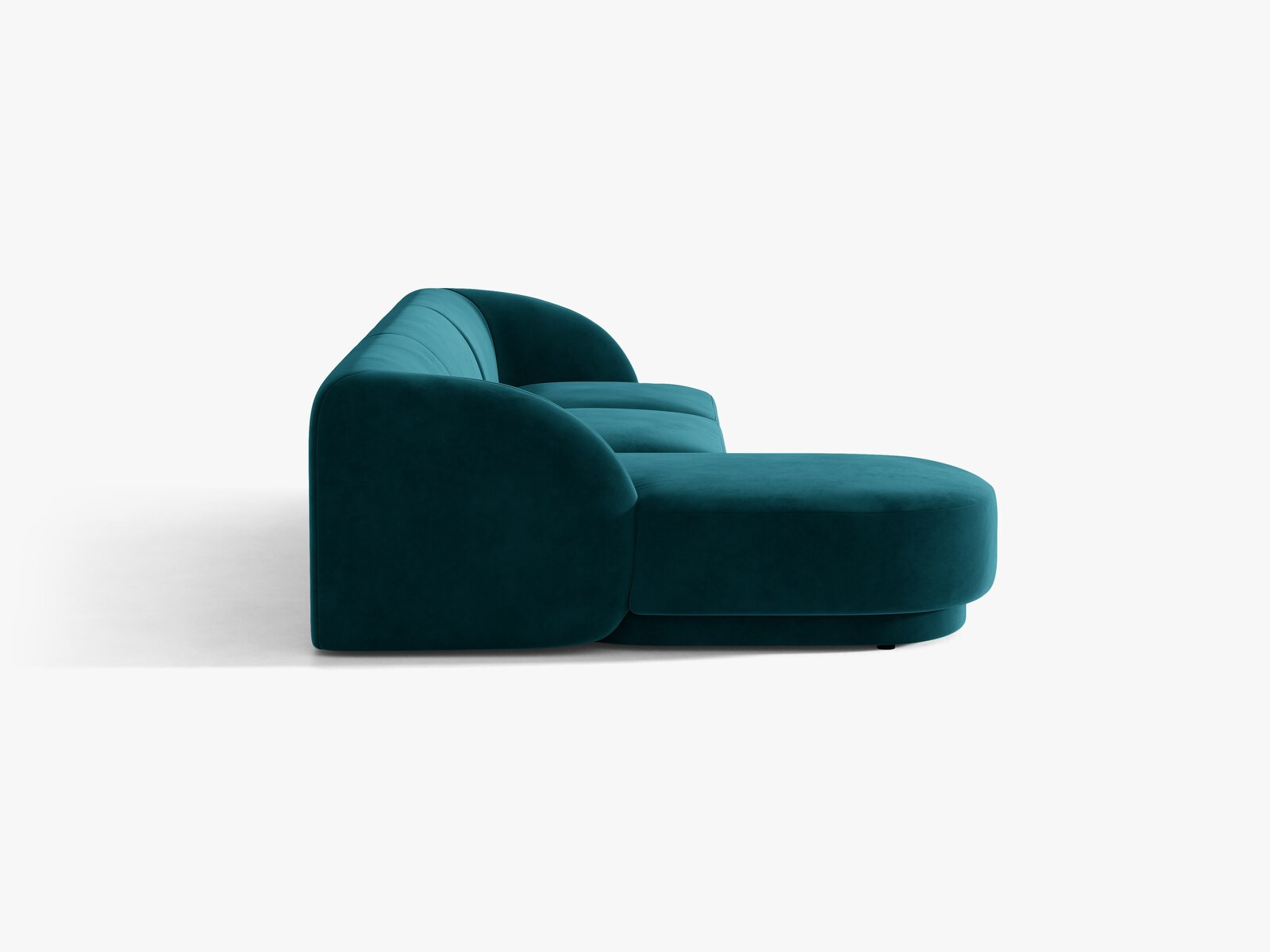 Micadoni Ecksofa Miley 4-Sitzer Links Samt Venus Dunkel Petrol