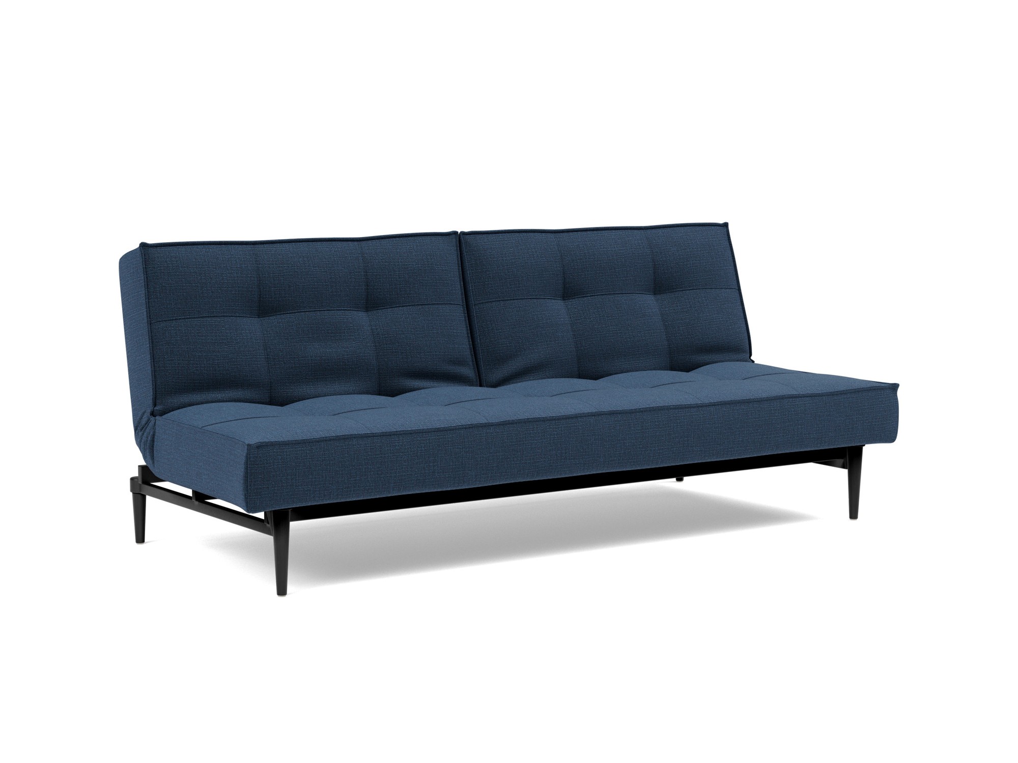 Schlafsofa Splitback Chenille Esina 414-Indigo-Blue Beine Styletto Eiche schwarz
