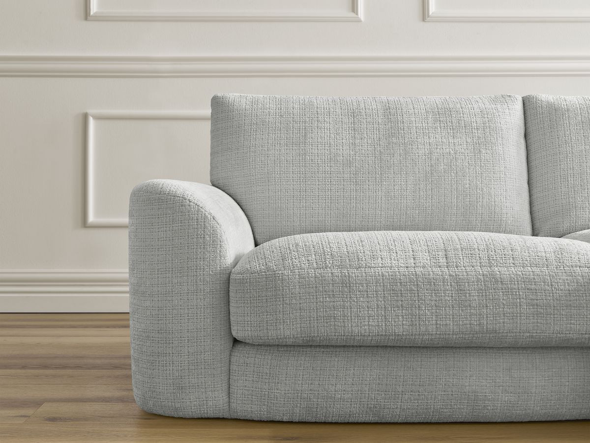 Bobochic Leonore Sofa 3-Sitzer Strukturstoff Hellgrau